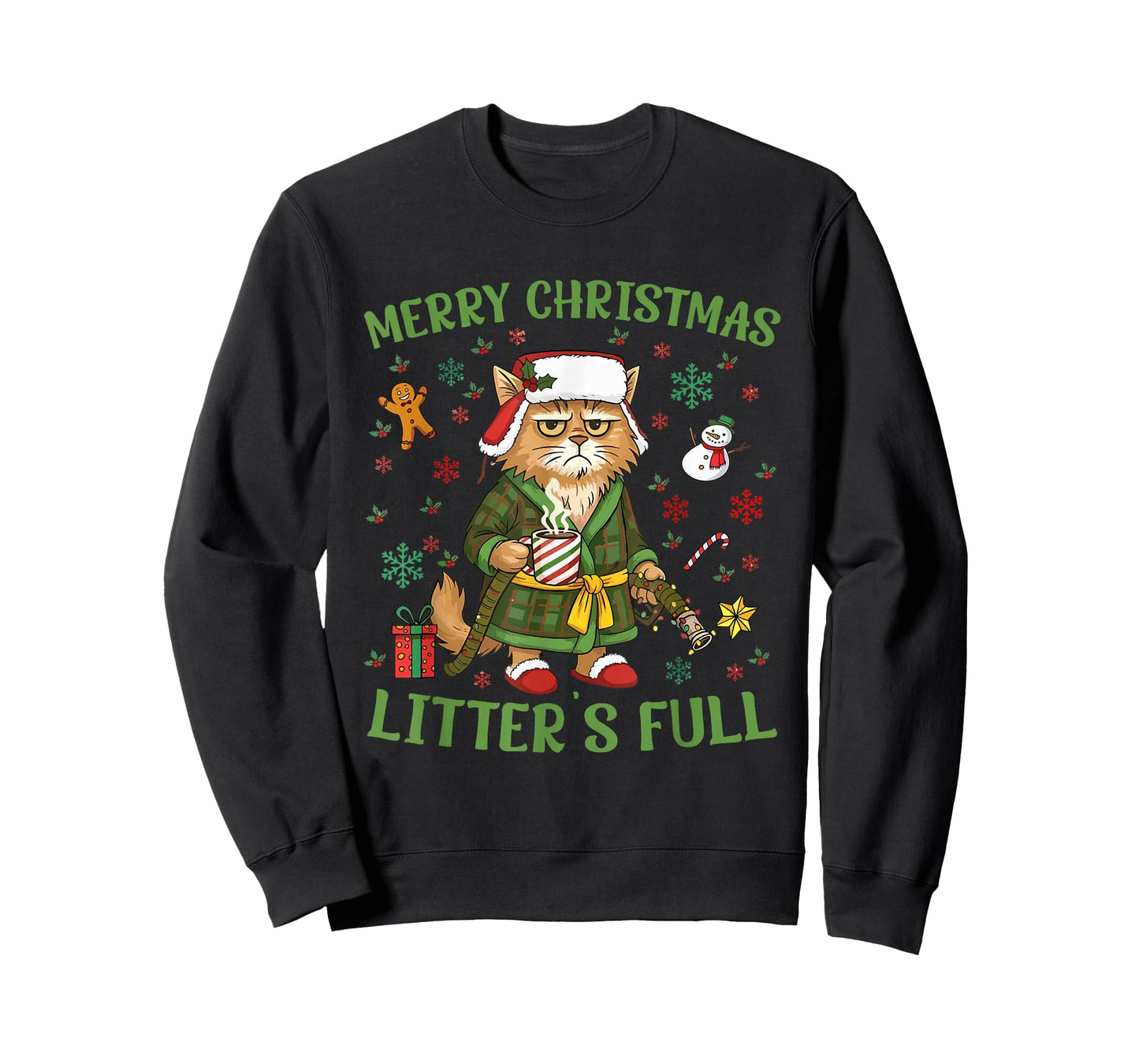 Funny Litter’s Full Cat Parody Tee Christmas T-Shirt