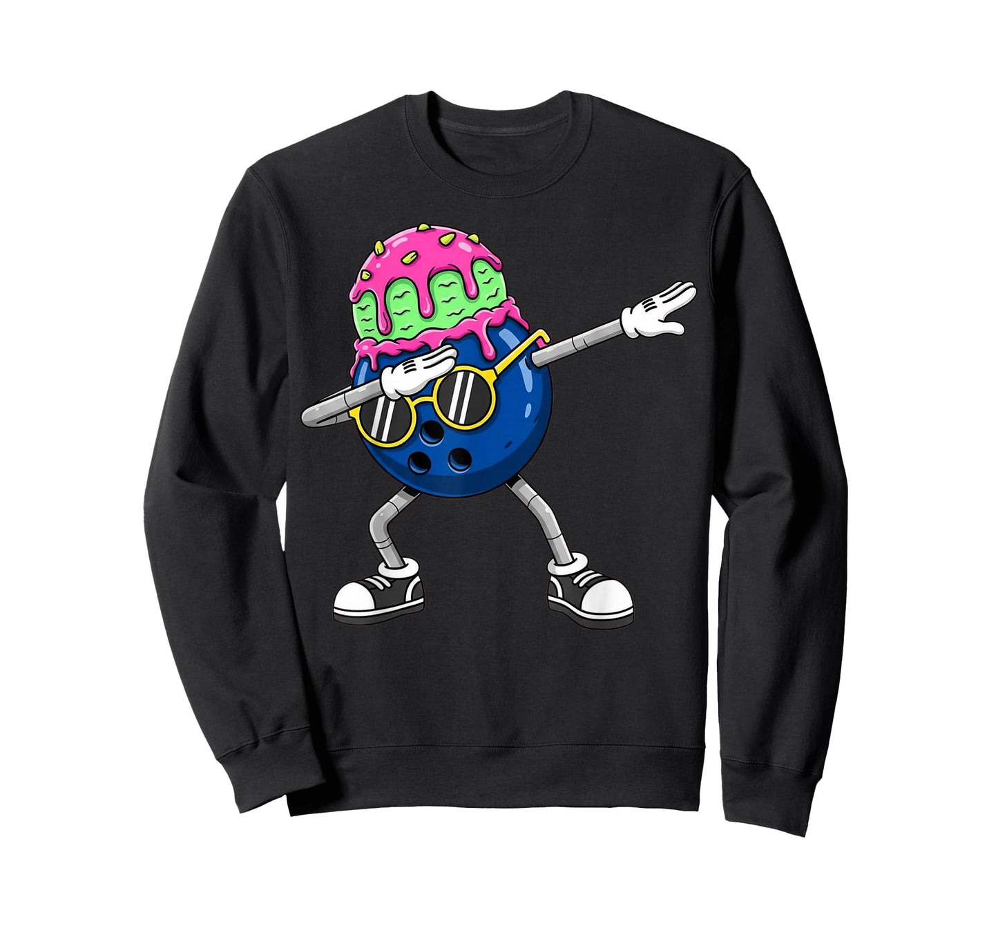 Dabbing Bowling Ball Drip Ice Cream Kids Youth Boys Girls T-Shirt