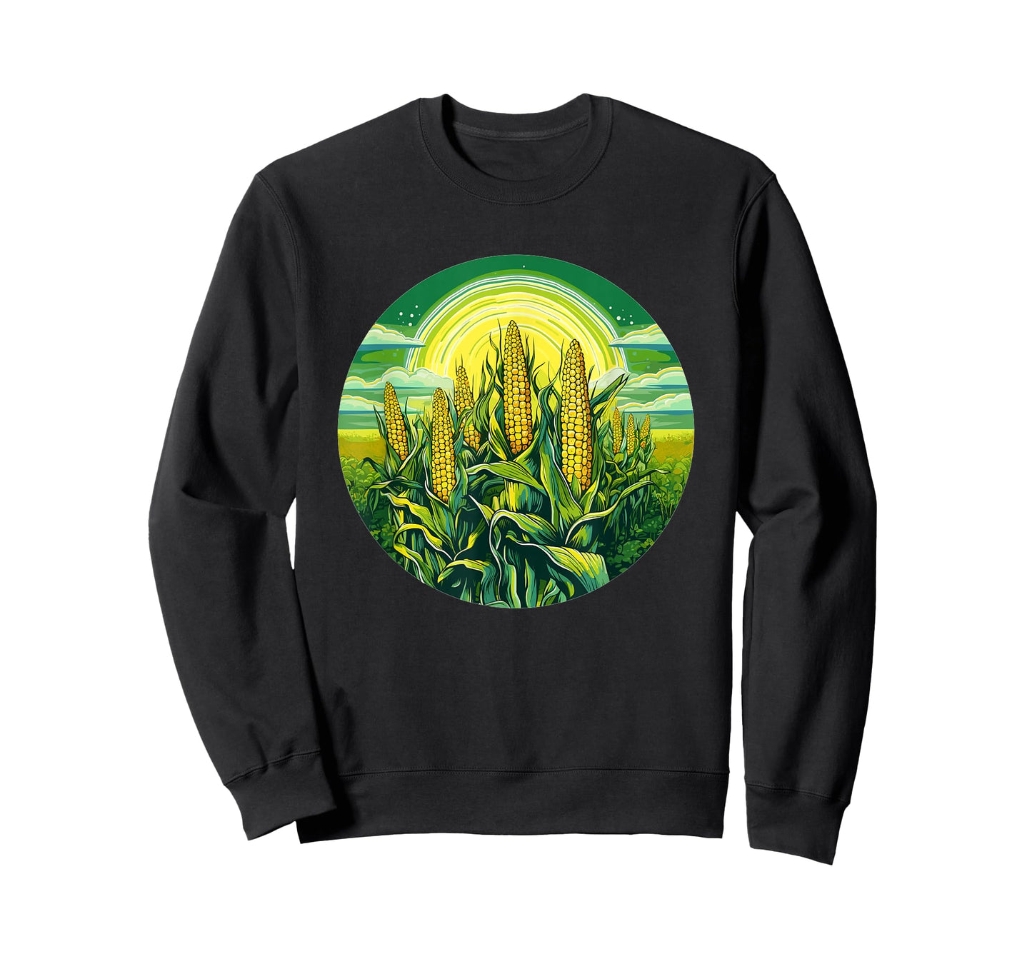 Cornfield Under Radiant Sun Nature Scene T-Shirt