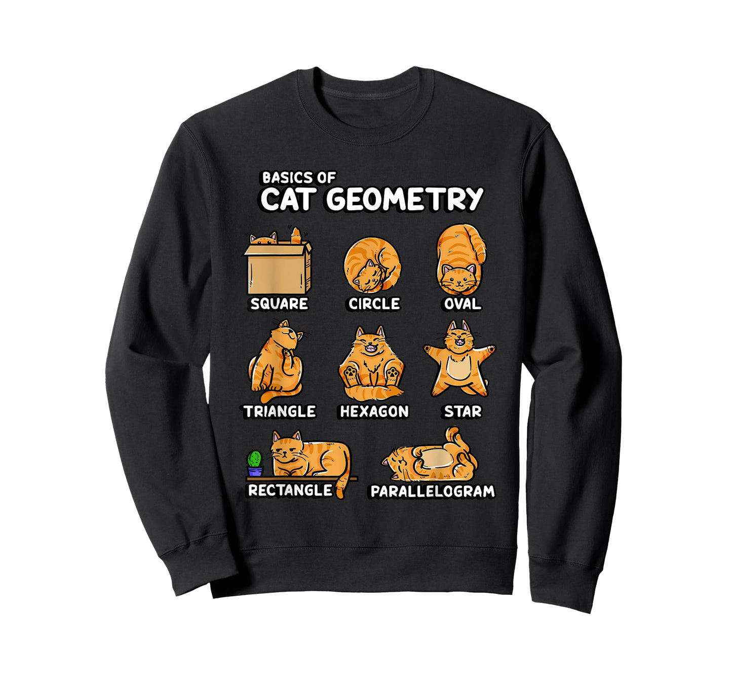 Basic Cat Geometry Cute Cat Cat Lover Cat Owner Math School T-Shirt
