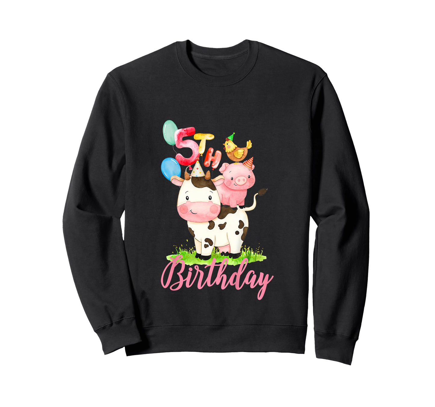 5 Years Old Girl Farm Animals It's My 5th Birthday T-Shirt