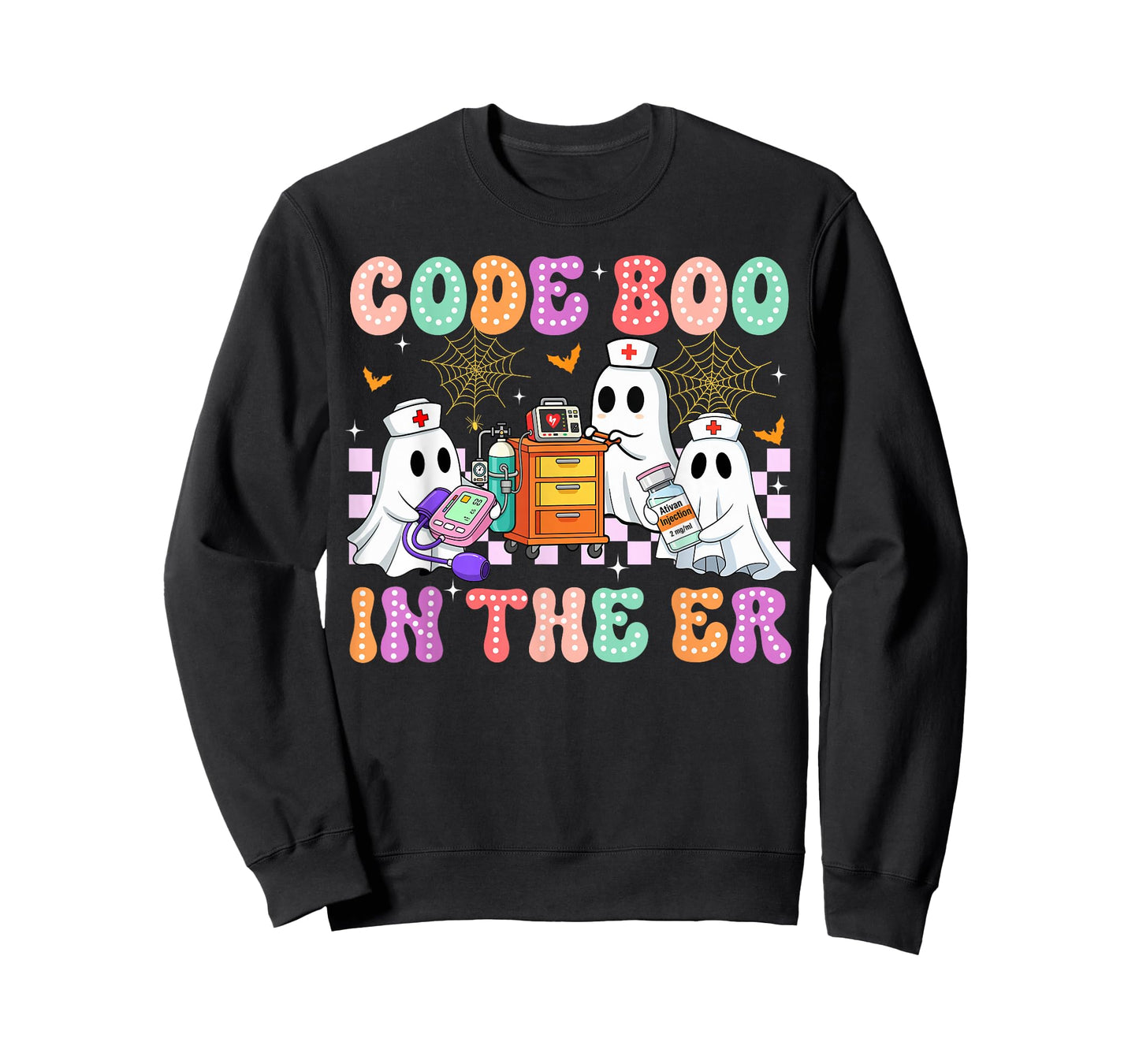 Code Boo In The ER Nurse Ghost Halloween Costume Nursing T-Shirt