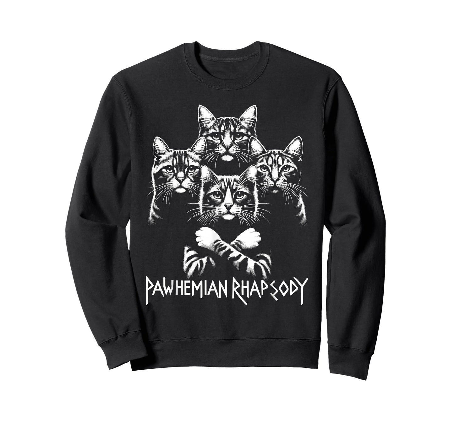Retro Cat Rock Music Concert Band Men Kids Women Funny Cat T-Shirt