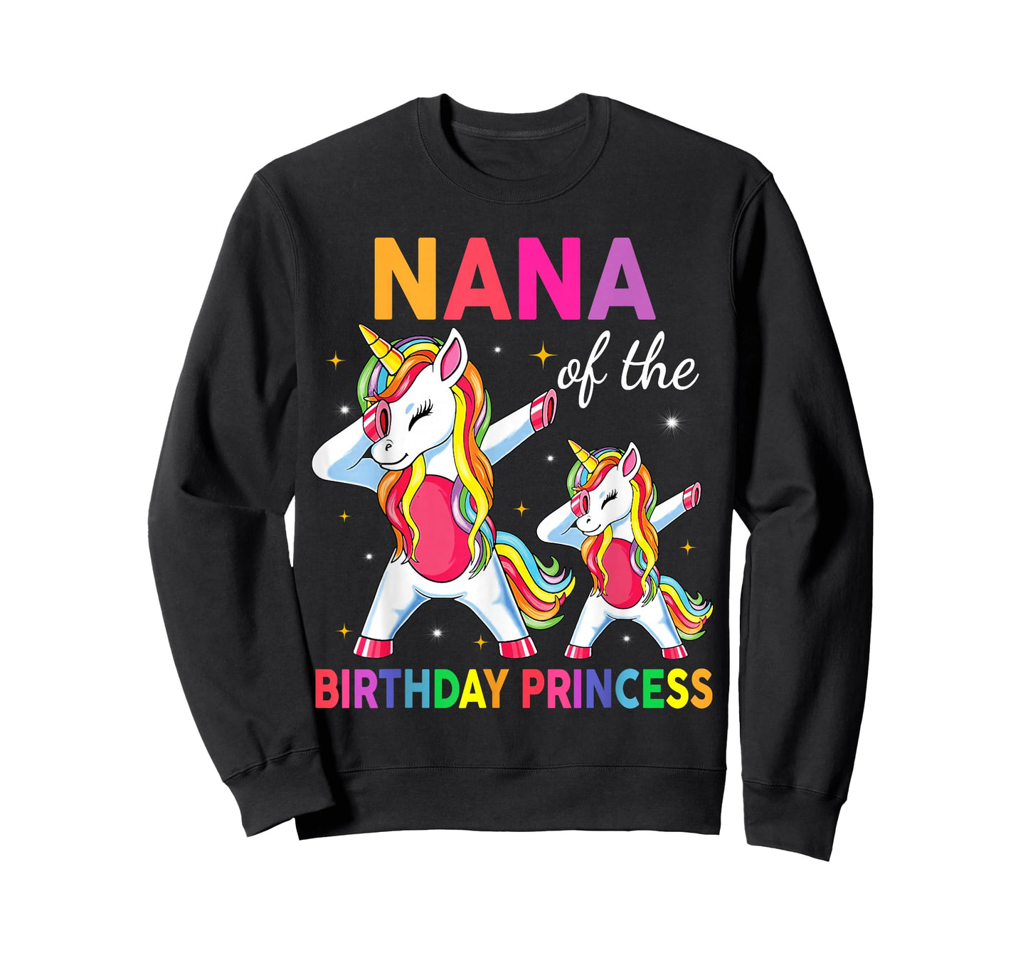 Nana of the Birthday Princess Girl Dabbing Unicorn T-Shirt