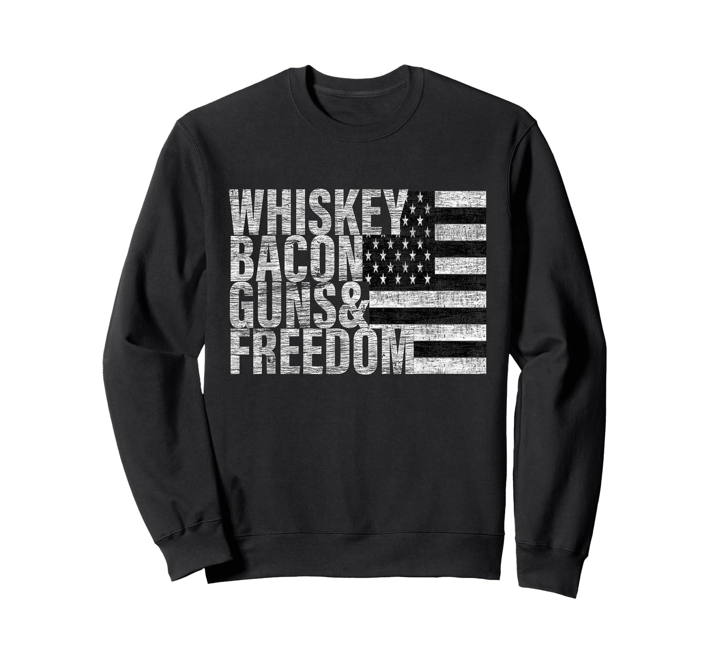 Whiskey Bacon Guns & Freedom T-shirt Flag Tee T-Shirt
