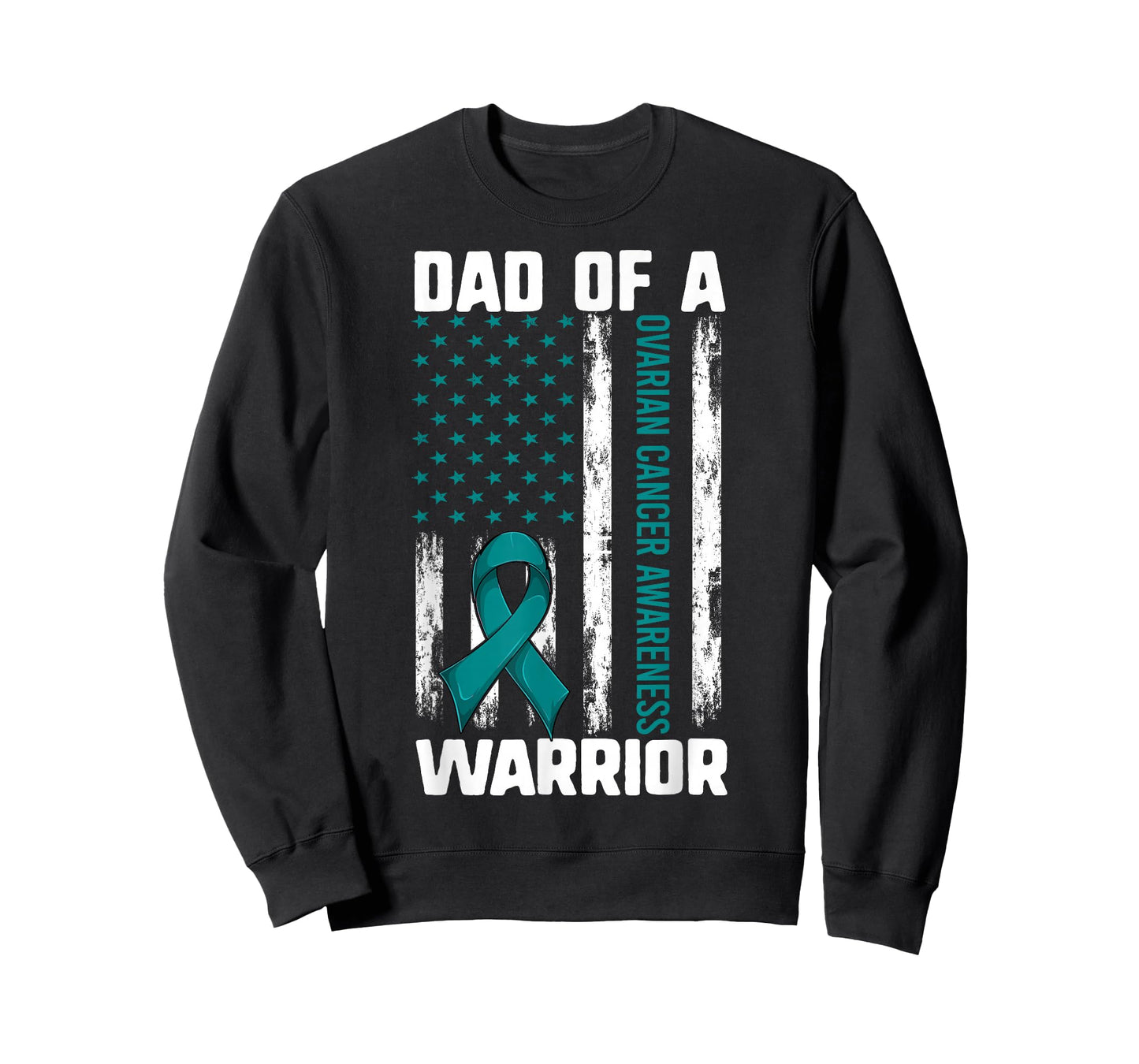 Ovarian Cancer Support Shirt, Daughter Dad Of A Warrior Flag T-Shirt