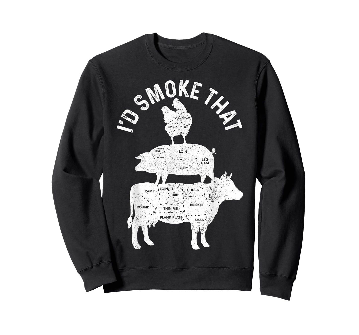 Chef Butcher BBQ I'd Smoke That Pork Beef Funny Father's Day T-Shirt