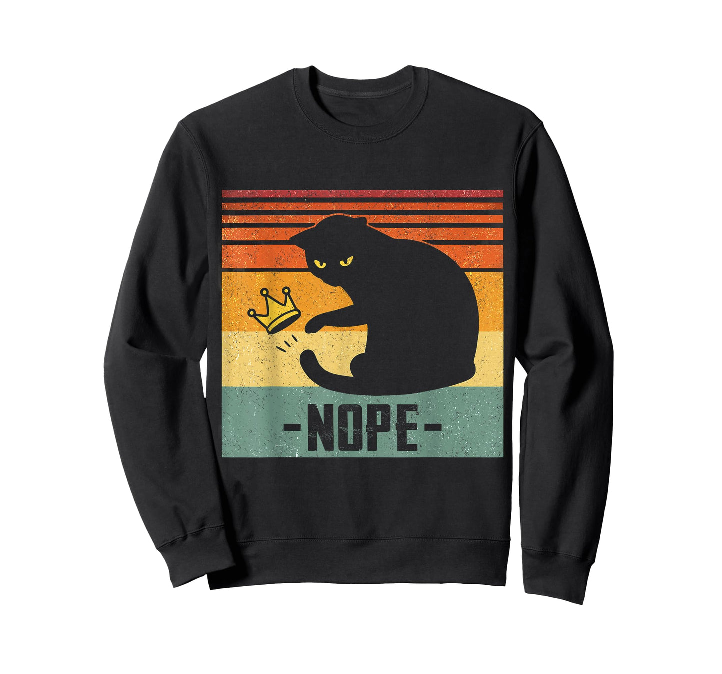 No Kings In America Black Cat Funny Cat Kicking Crown T-Shirt