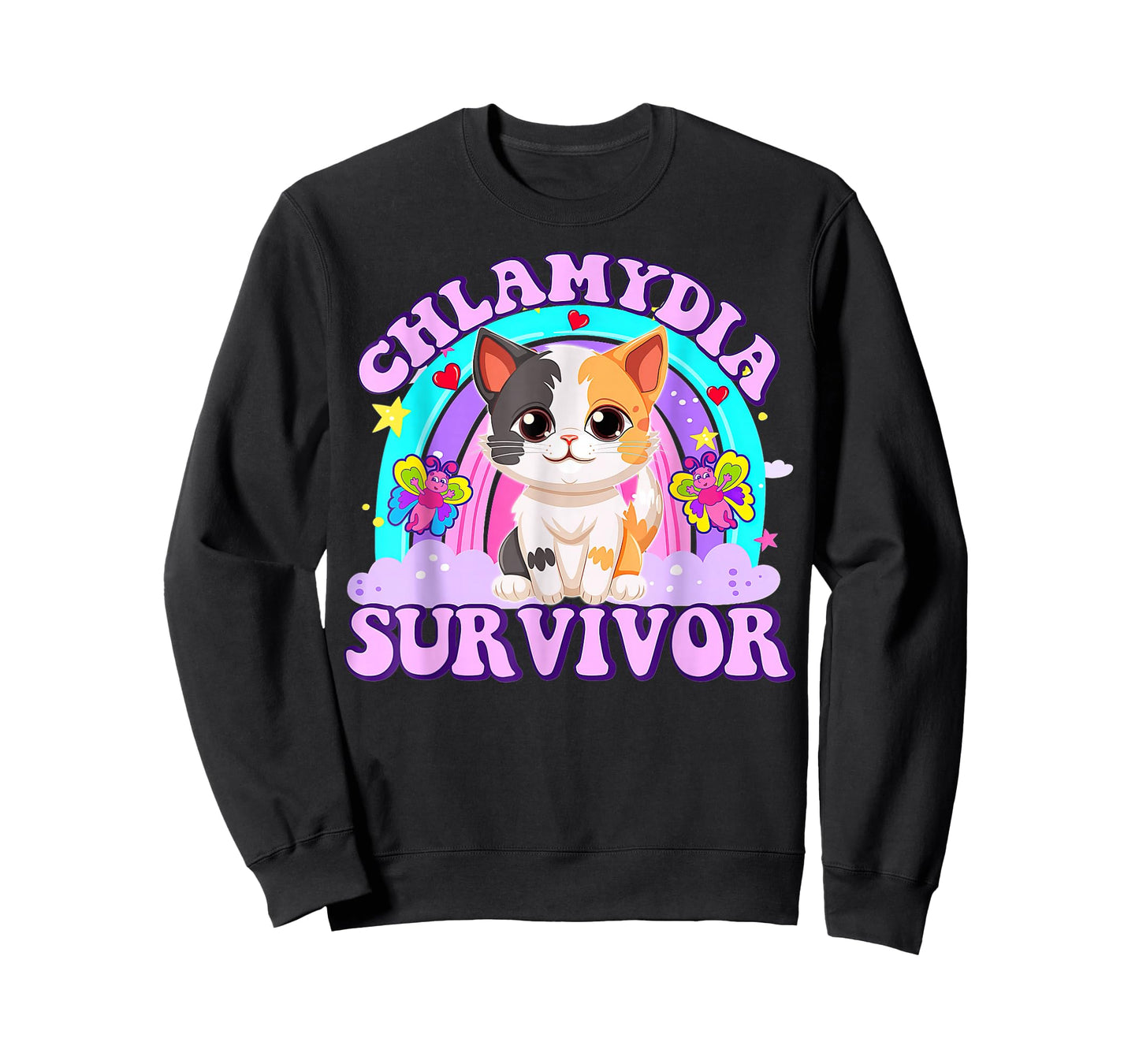 Chlamydia Survivor Cat Rainbow T-Shirt