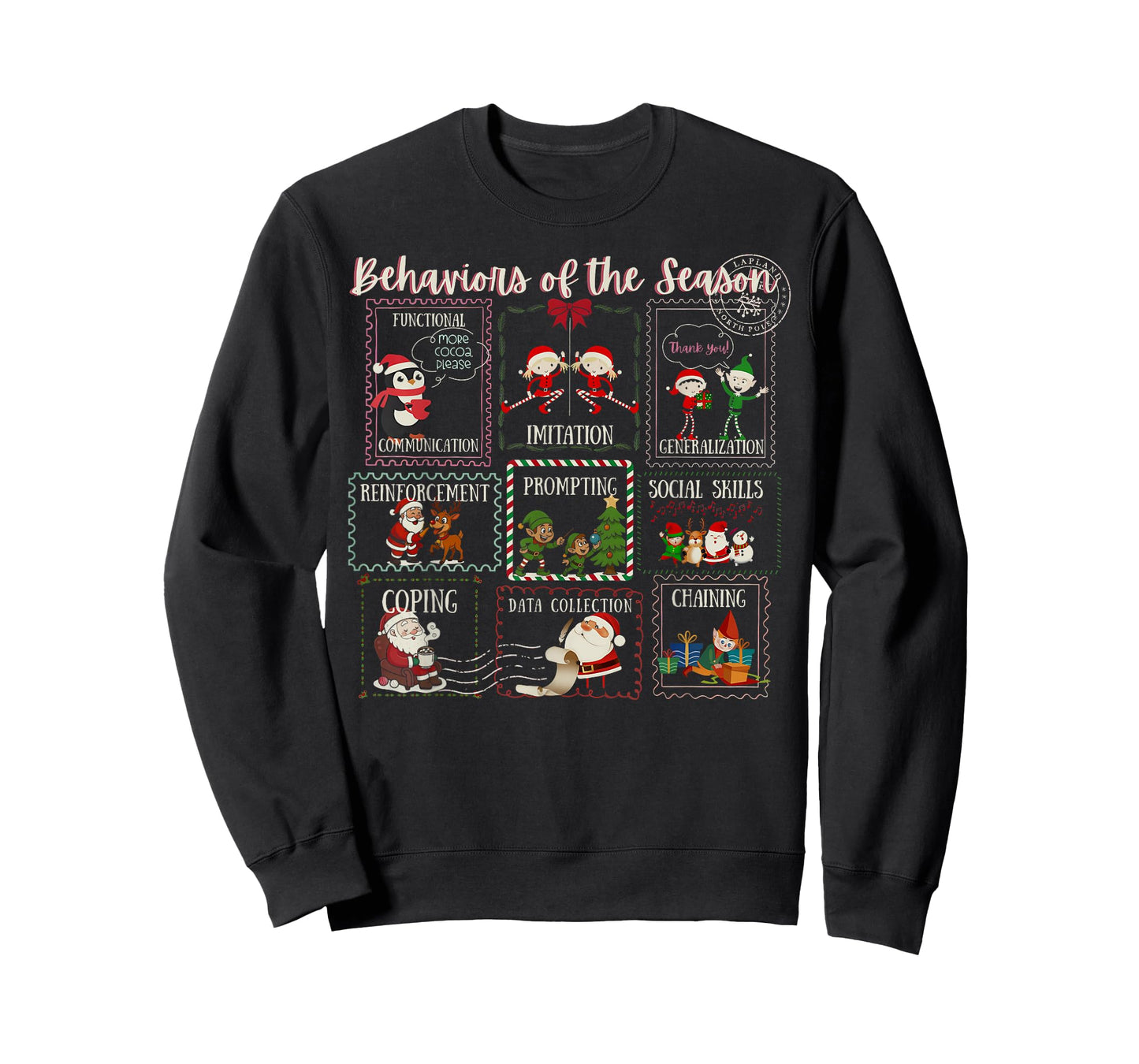 Santa Behaviors of The Season Stamp Christmas RBT ABA Tech T-Shirt