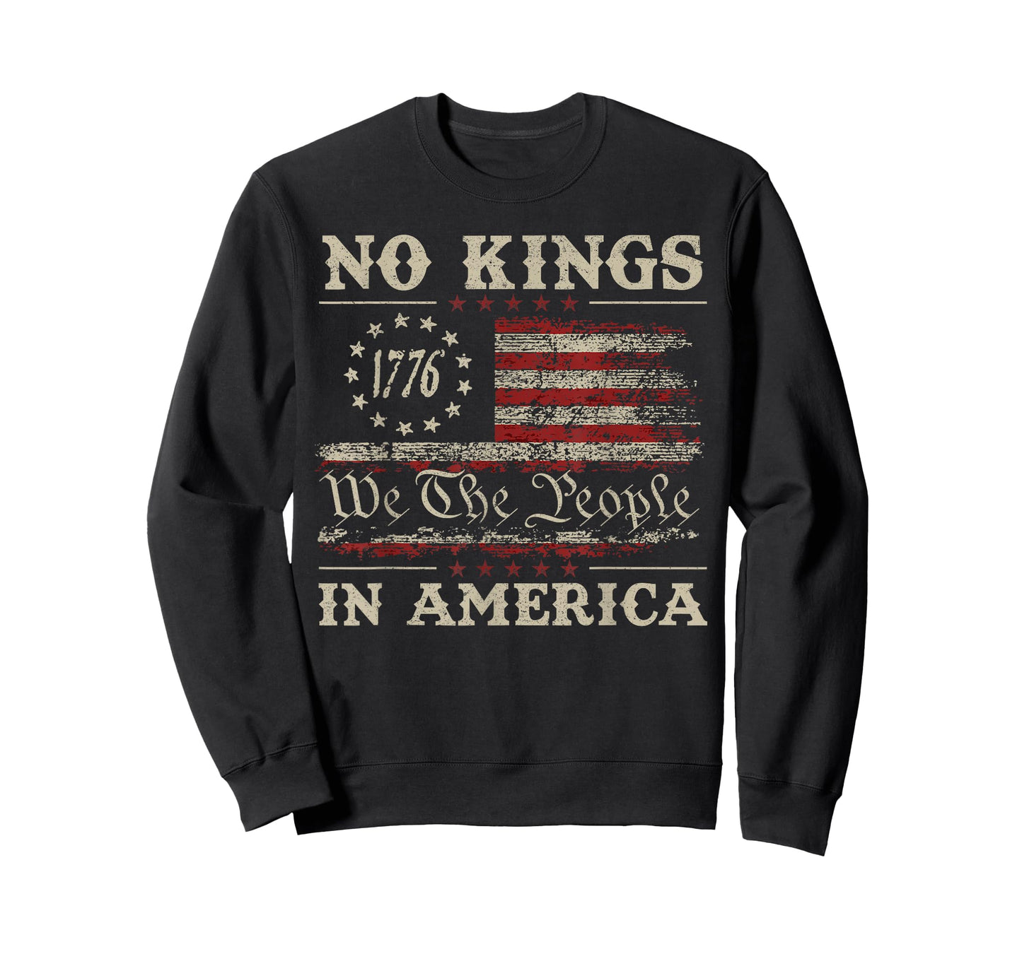 Retro June 14th No Kings in America 1776 USA Flag Men Women T-Shirt