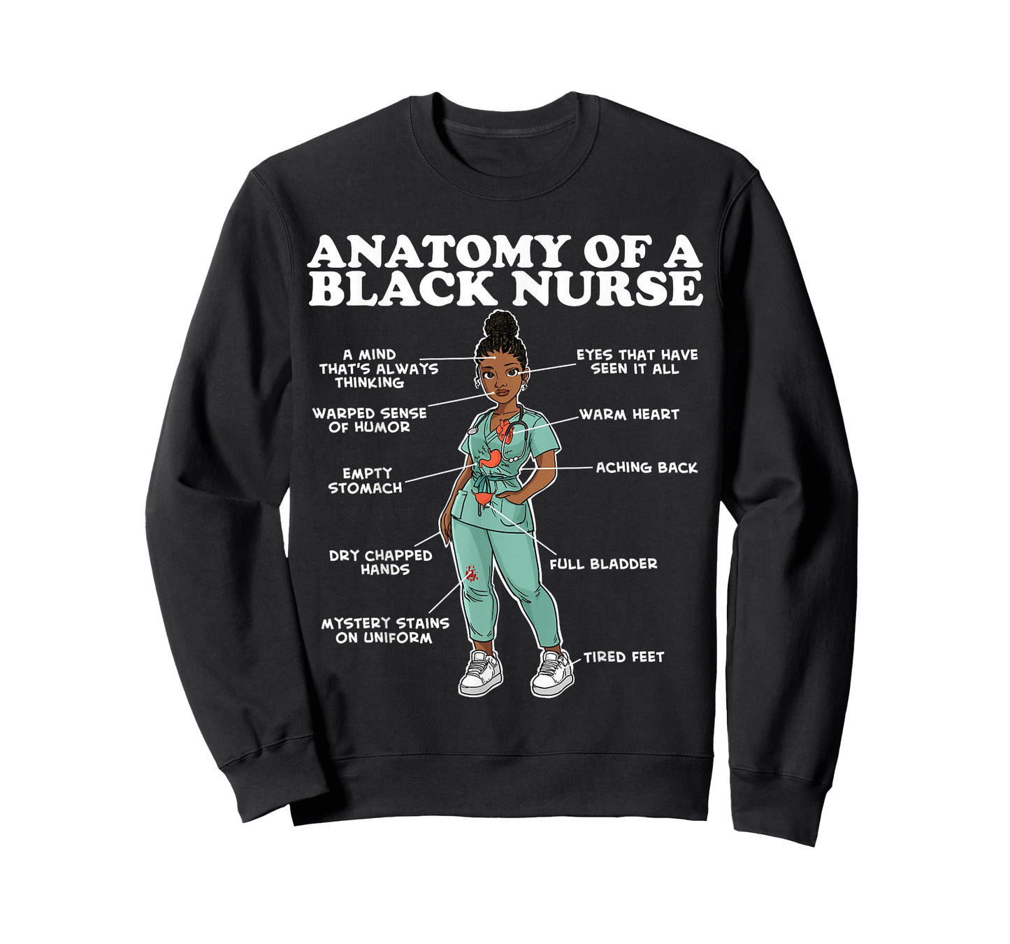 Anatomy of a Black Nurse T-Shirt