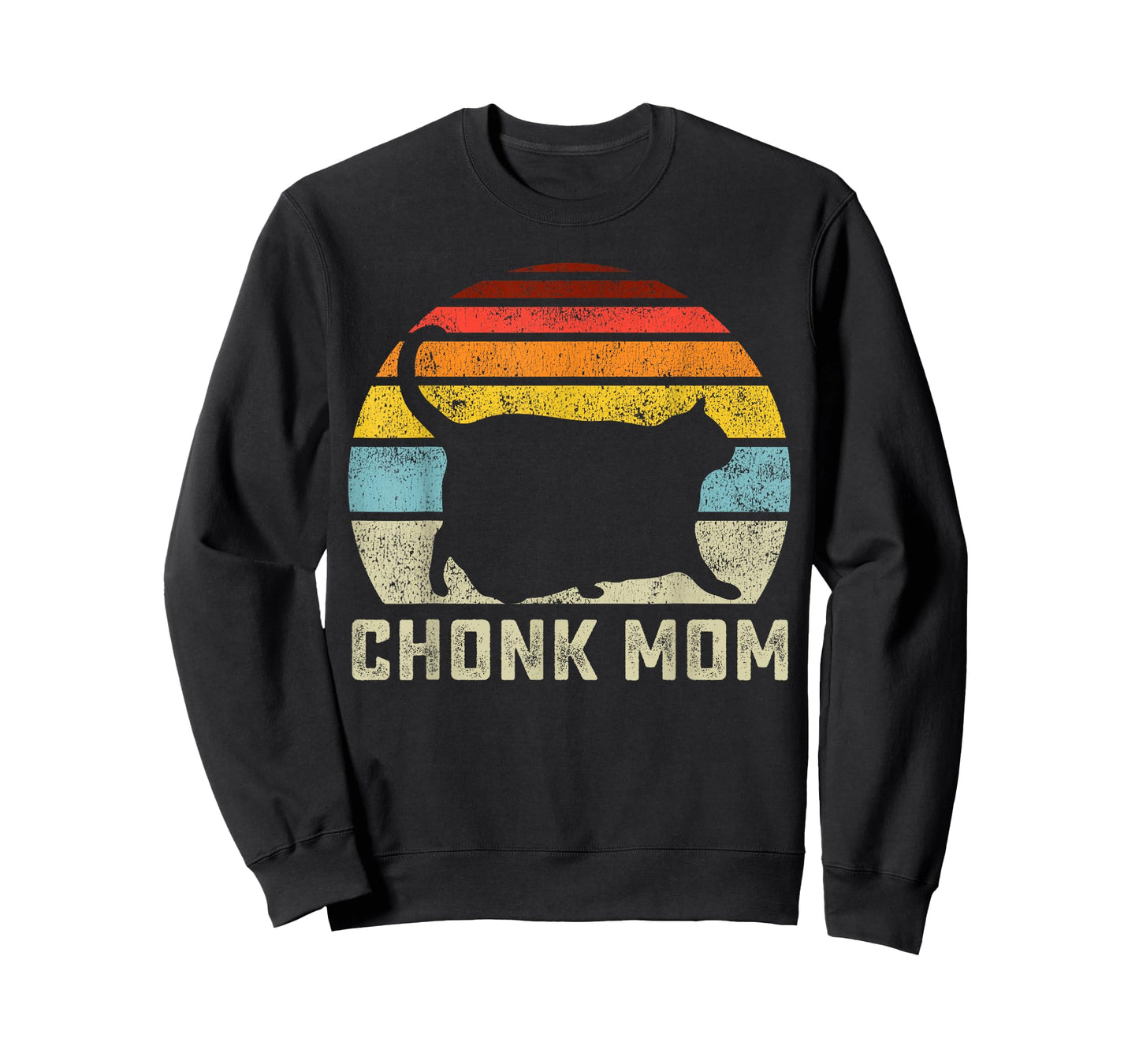 Chonk Cat Mom Scale Meme Funny Retro Style Mommy Cats Memes T-Shirt