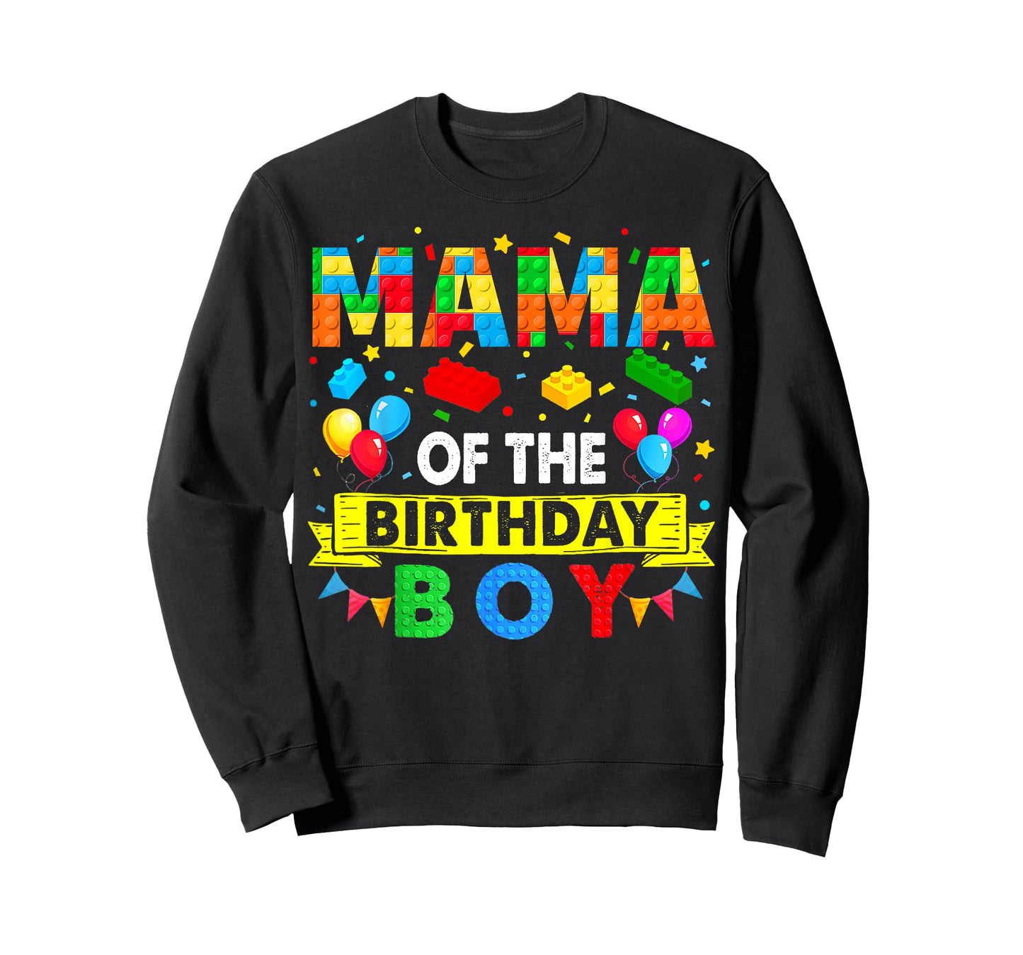 Mama Of The Birthday Boy Master Builder Mom Blocks Building T-Shirt