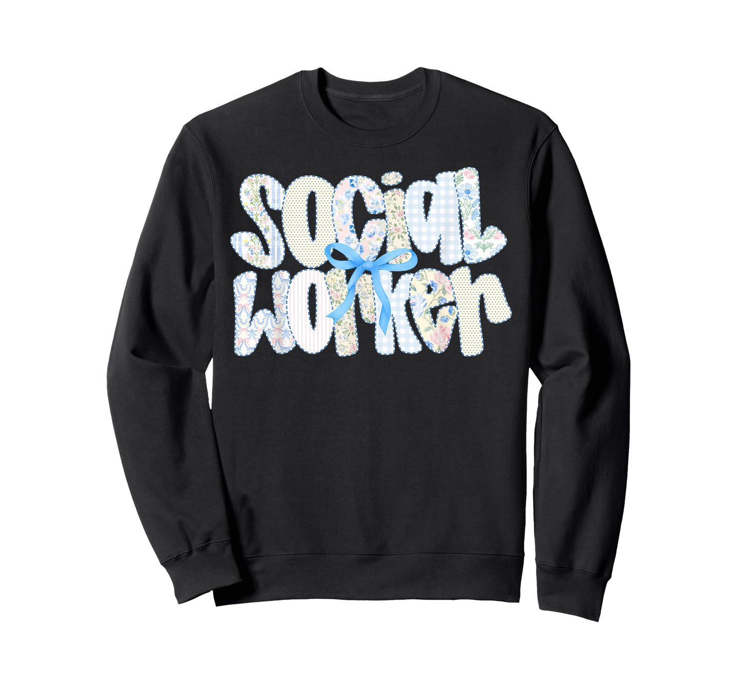 Social Worker Floral Coquette Bow LCSW Social Work Month T-Shirt