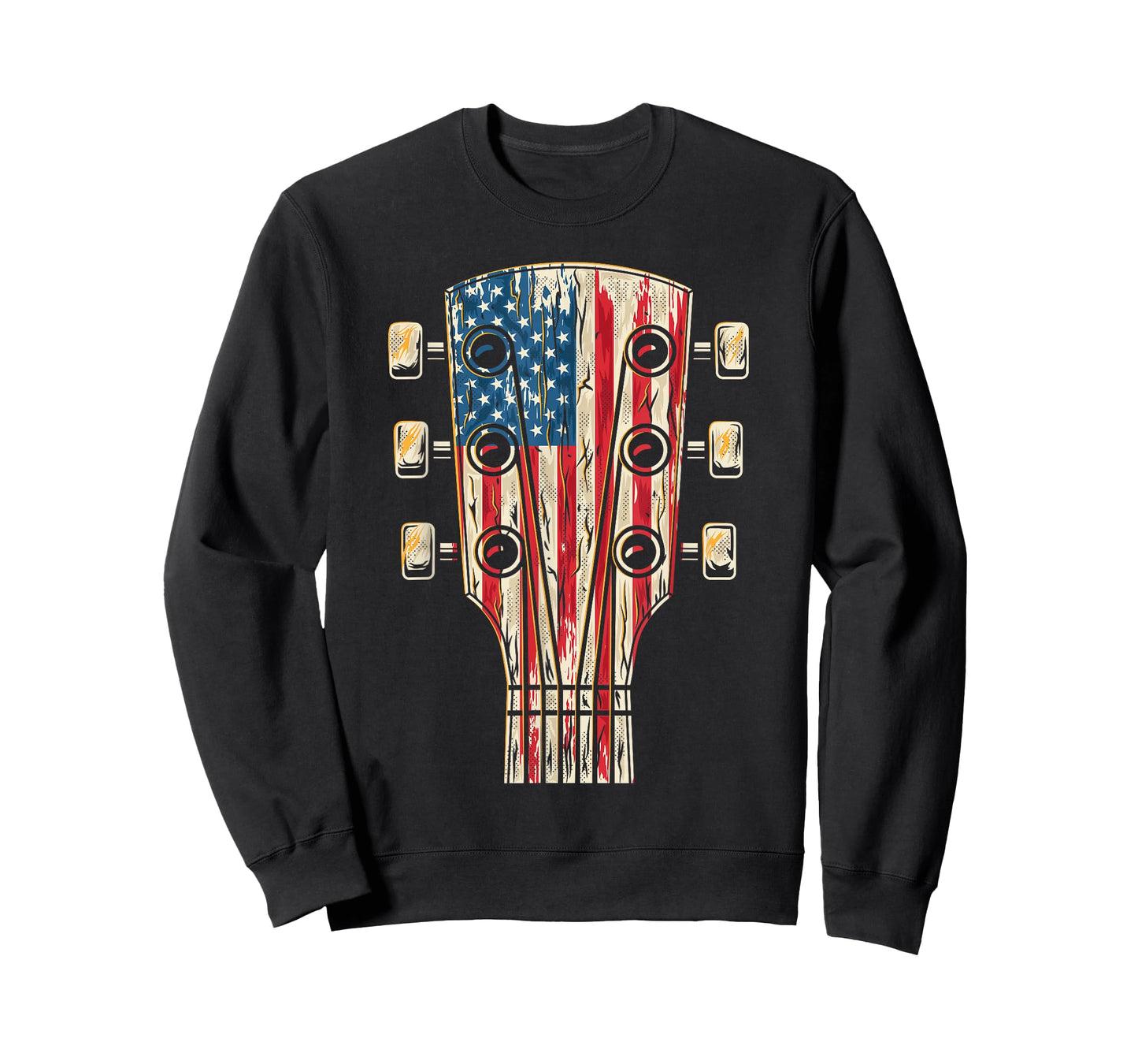 American Flag Guitar 4th of July Guitarist USA Country Music T-Shirt