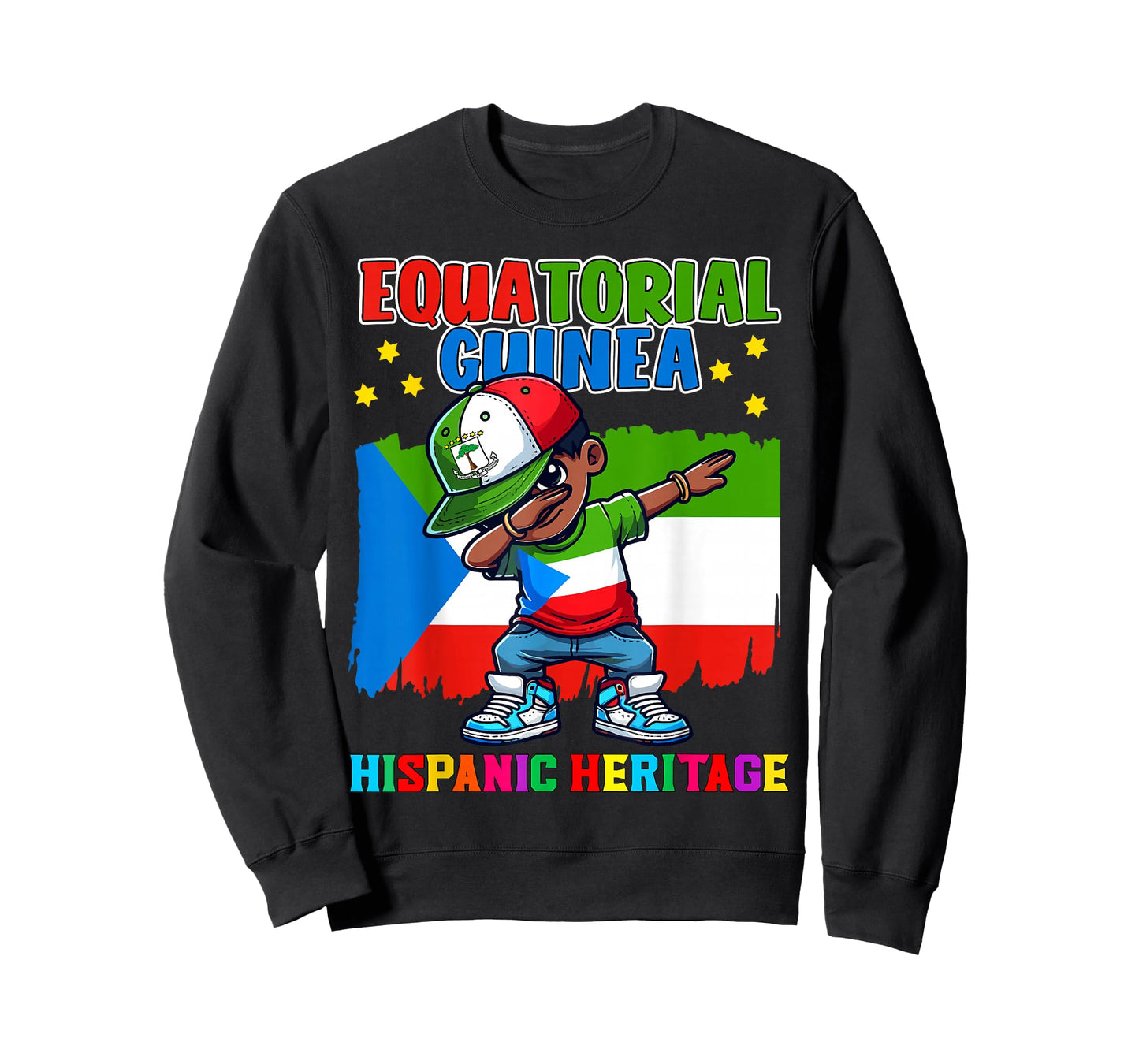 Equatorial Guinea Dabbing Kid Hispanic Heritage Celebration T-Shirt