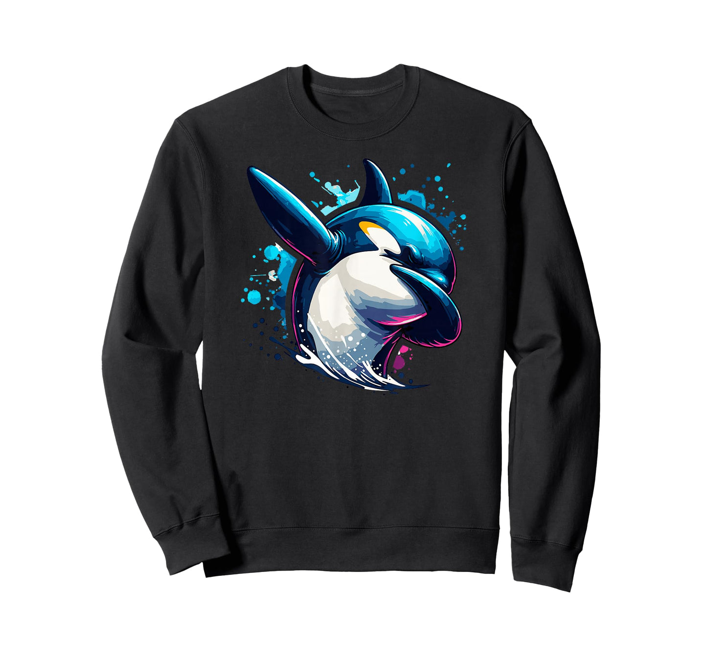 Dabbing Orca Whale Colorful Splash T-Shirt