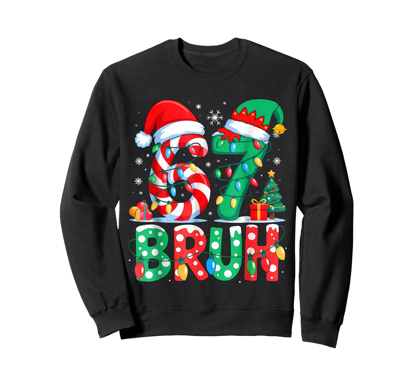 Funny Six Seven 6 7 Meme Christmas Family Xmas Santa 67 T-Shirt