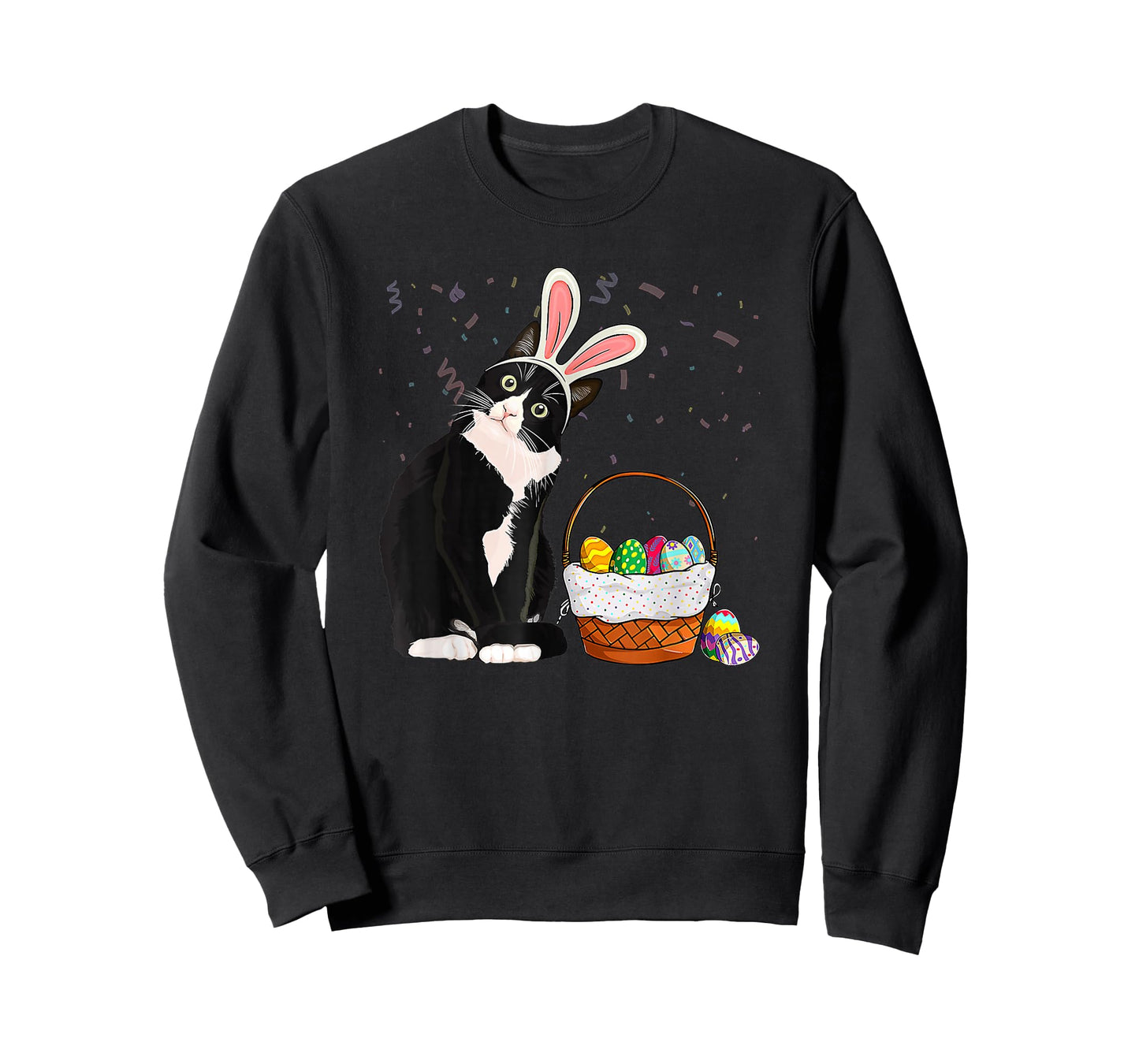 Easter Day Cat Bunny Ears Eggs Shirt Men Women Easter Rabbit T-Shirt