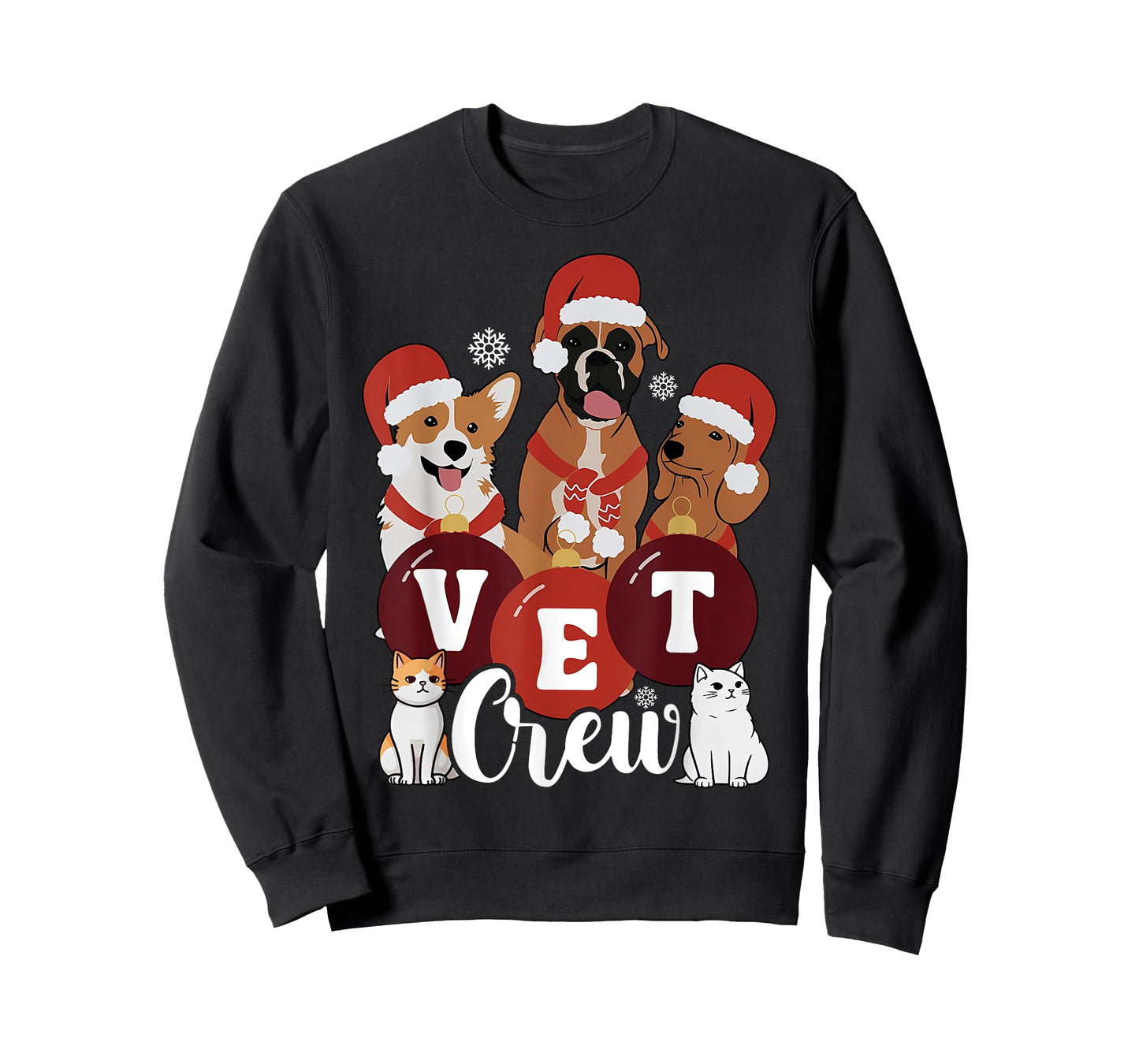 Christmas Cute Pet Santa Hat Vet Crew Veterinary Technician T-Shirt
