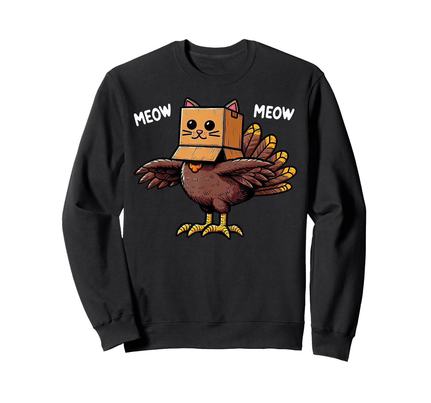 Turkey Meow Meow Fake Cat Funny Thanksgiving Adults Kids T-Shirt