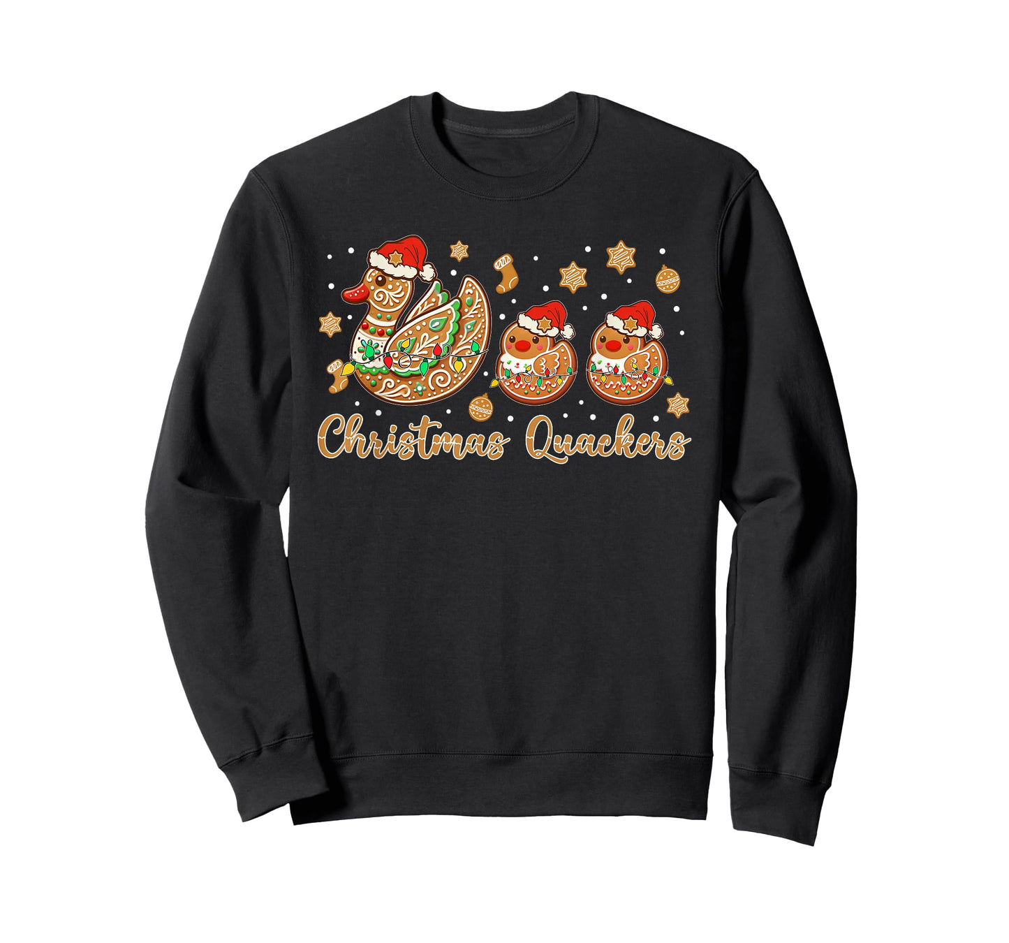 Christmas Quackers Gingerbread Ducks Funny Holiday T-Shirt