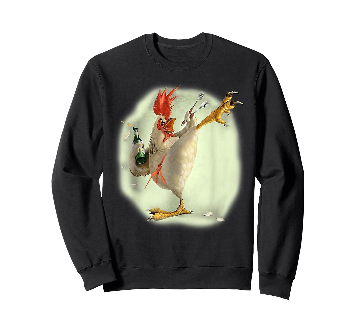 Chicken Beer Karate Kick Cool Chicken Funny Chicken Farmer T-Shirt