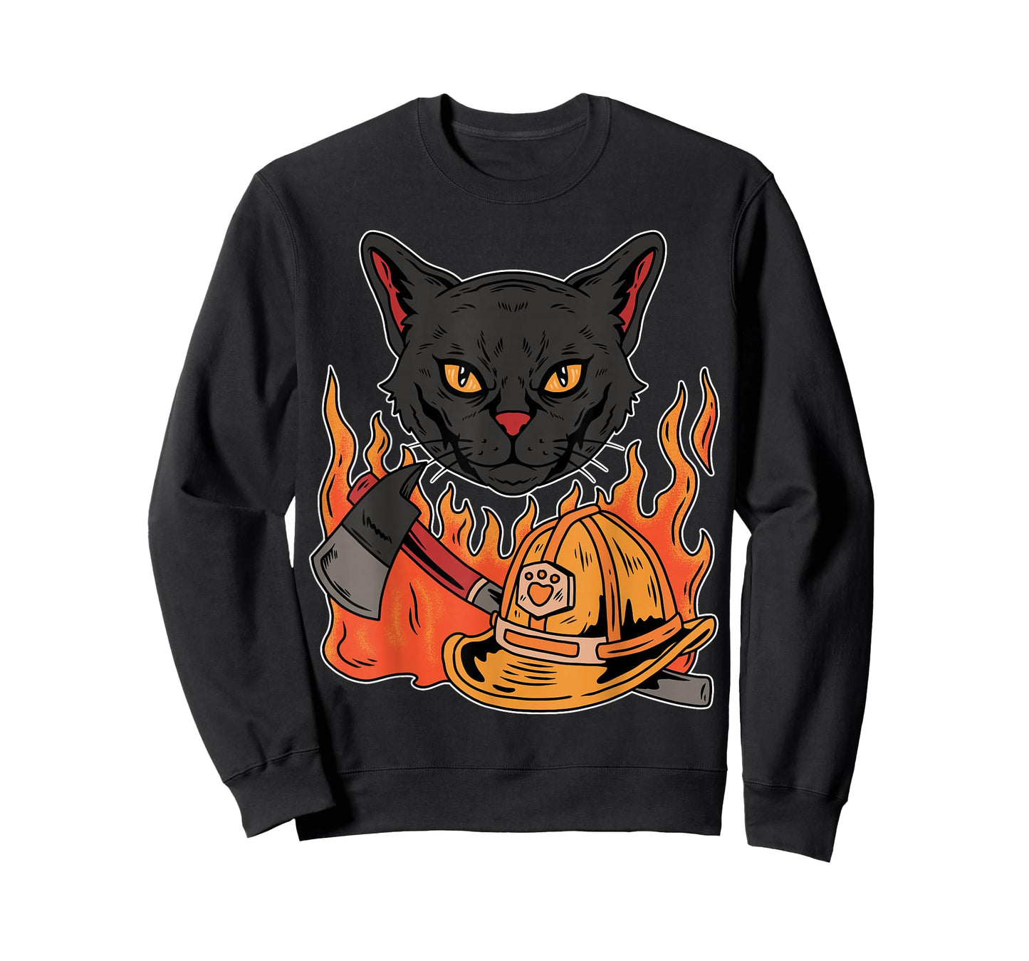 Funny Bombay Cat TUWQXF Cute Cat Lover Designs Unisex-Kids, Adults Cat Lovers All Ages Black Cat Funny Fireman T-Shirt