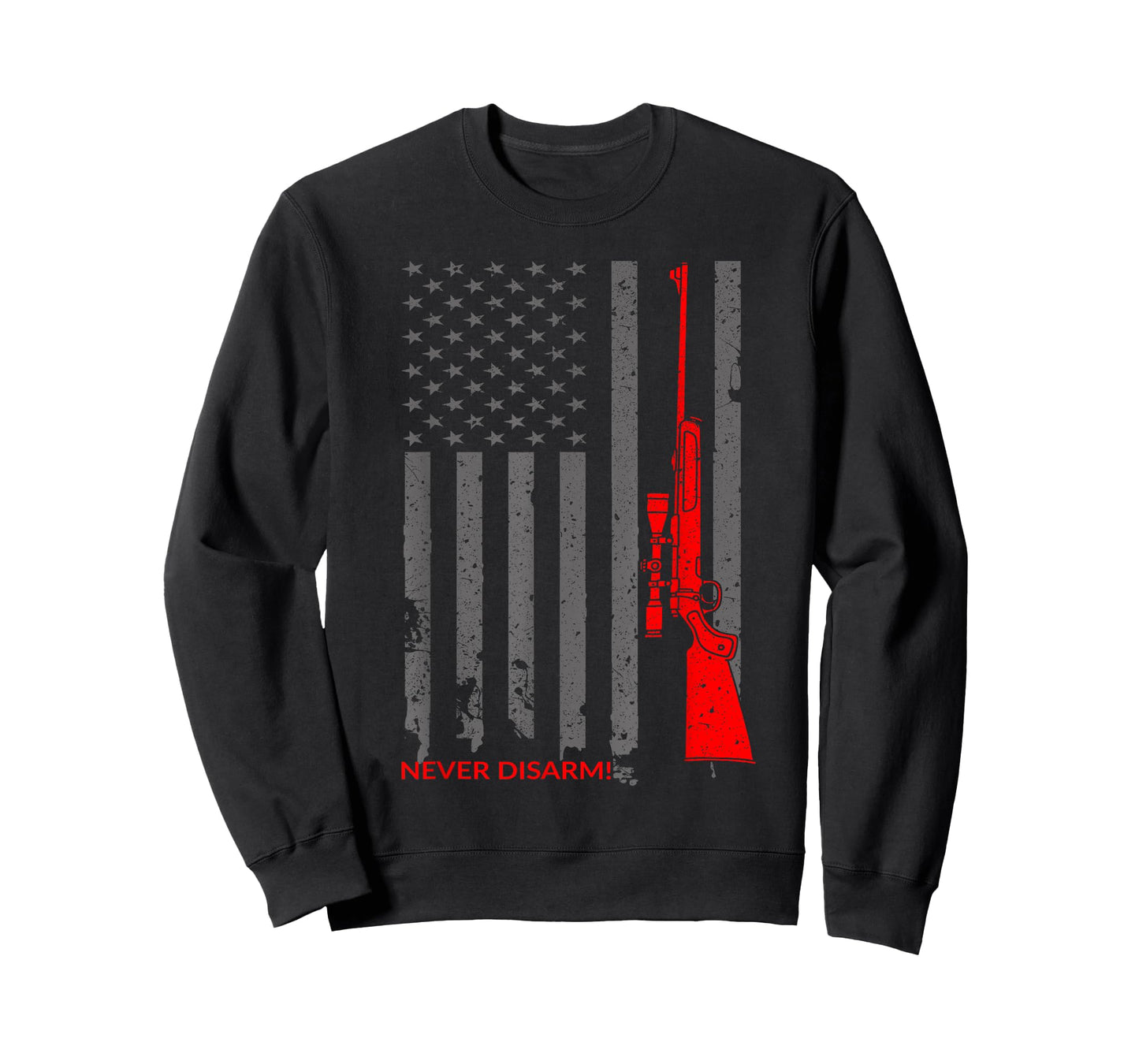 Never Disarm T-Shirt American Flag and Rifle Shirt T-Shirt for Women Men