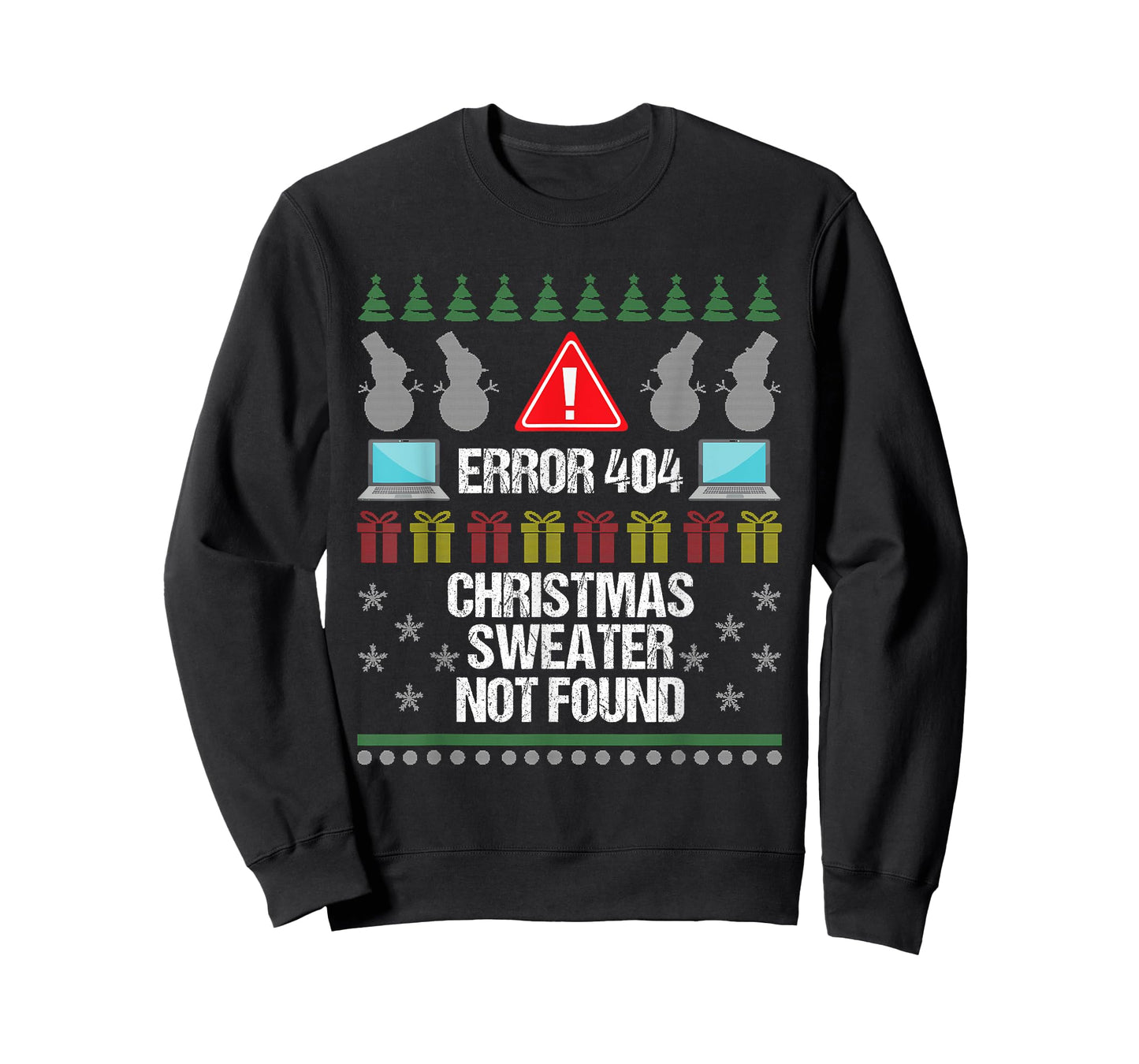 Computer Error 404 Ugly Christmas Sweater Not Found Shirt T-Shirt