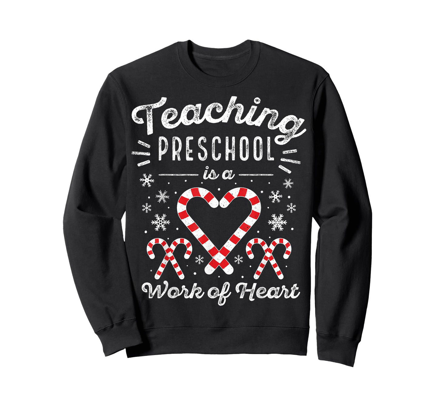 Christmas Candy Cane Work of Heart Pre-K & Preschool Teacher T-Shirt for Men Women Kids