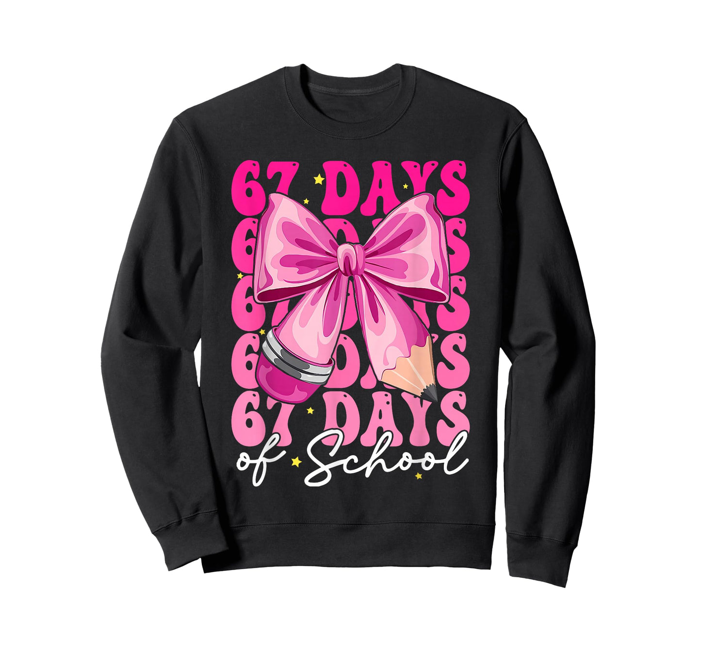 67 Days of School Girls Coquette Bow 67th Day of School T-Shirt