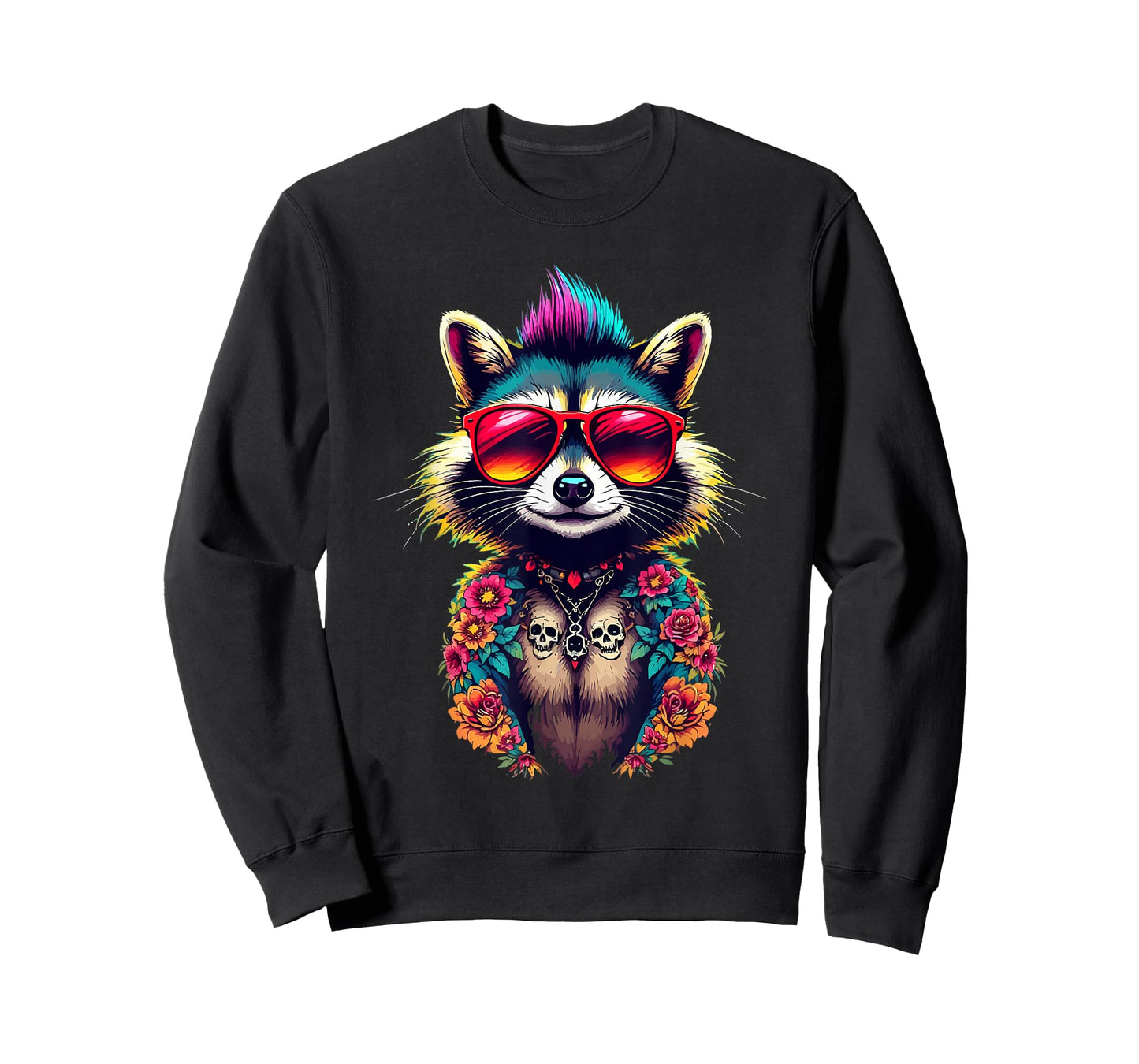 Cute Raccoon Punk Rock Mohawk Rocker for Toddlers Boy Kids T-Shirt