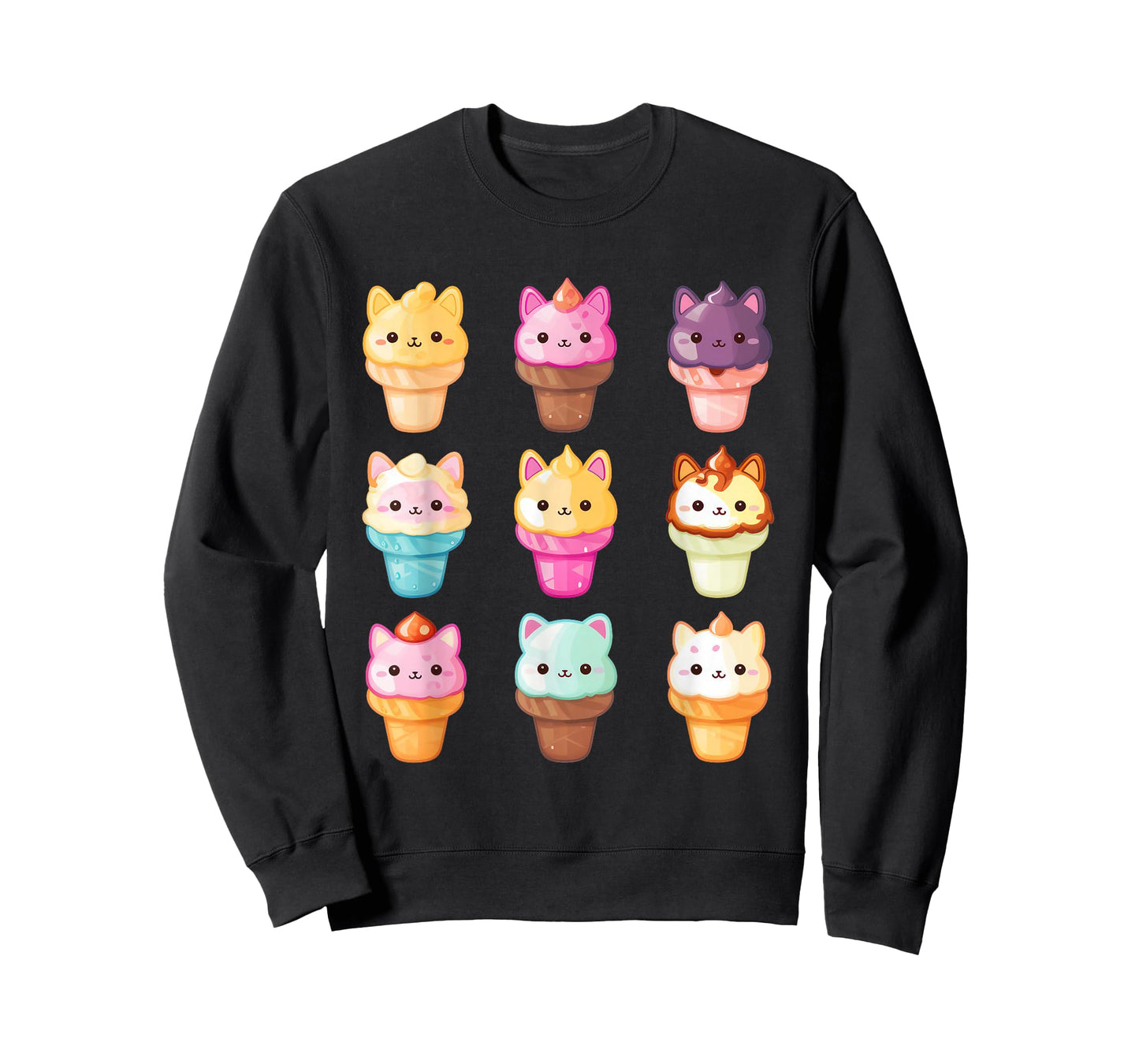 Kawaii Cat Ice Cream Sweets Food Lover Men Women Girls Kids T-Shirt