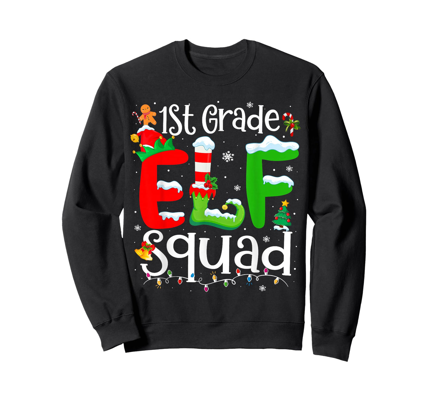 1st Grade Elf Squad Funny Teacher Christmas Students T-Shirt