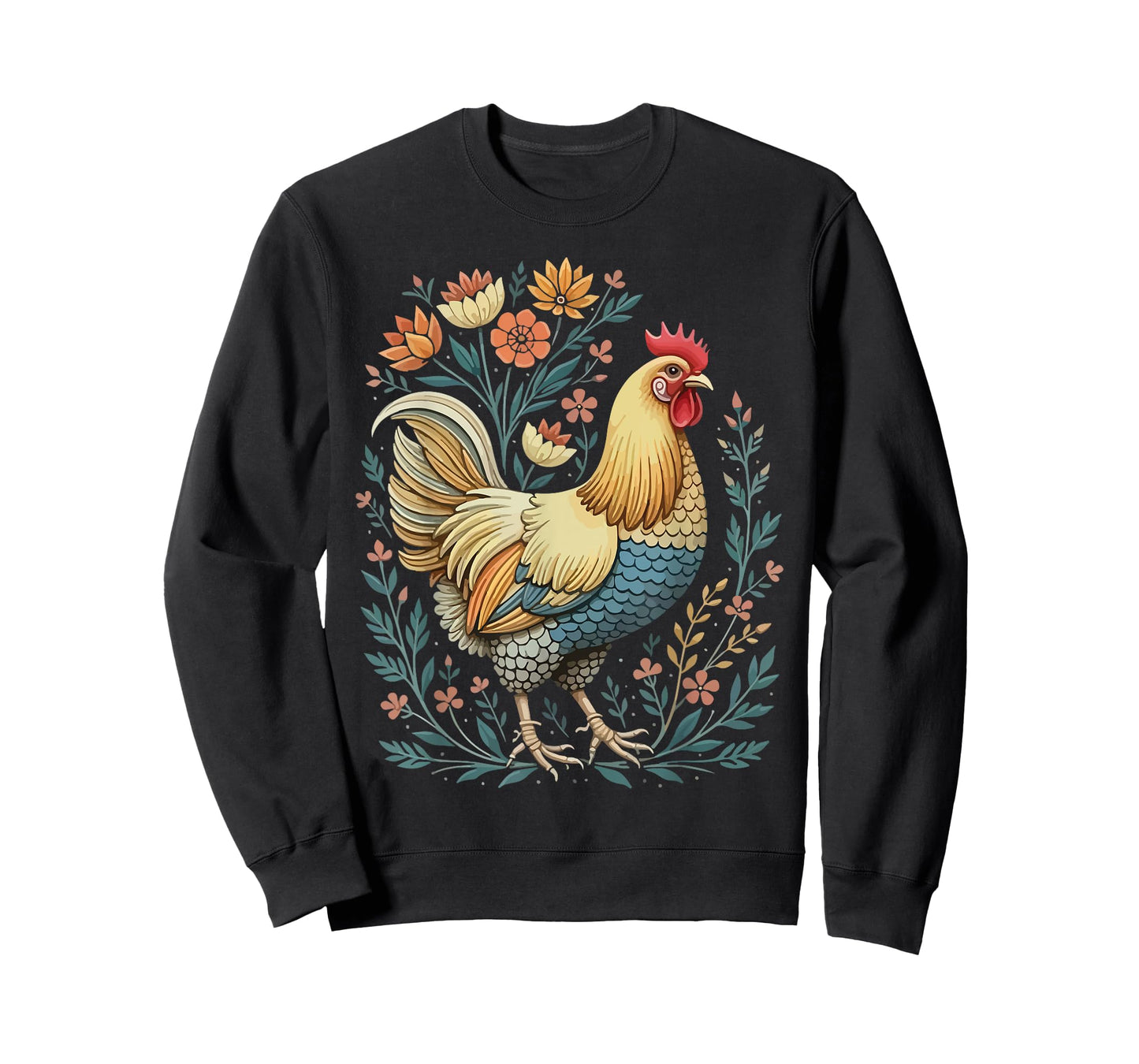 Chicken Florals Funny Farm Animals Farming Chicken Hen Lover T-Shirt