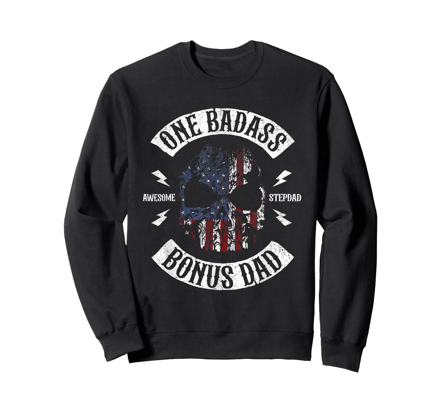 Mens One Badass Bonus Stepdad Birthday Step Dad Fathers Day T-Shirt