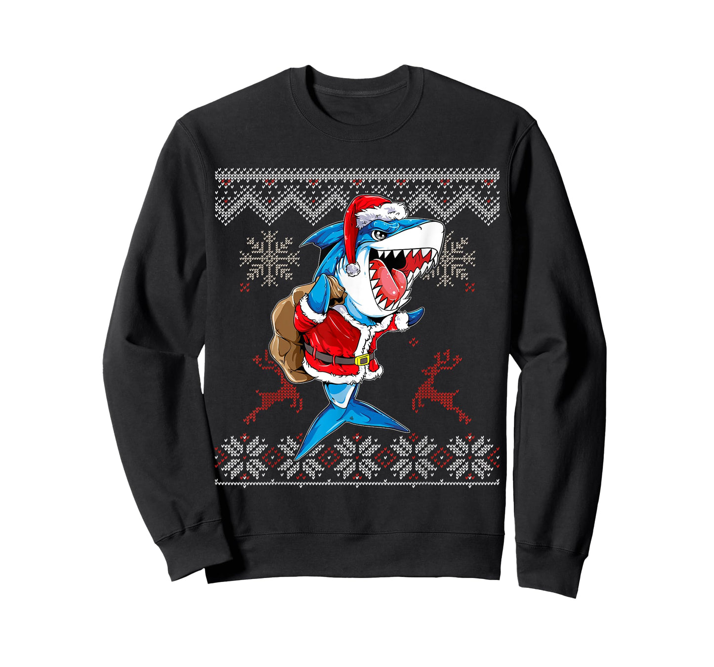 Christmas Shark Jawlly Santa Merry Xmas Sharkmas Baking T-Shirt