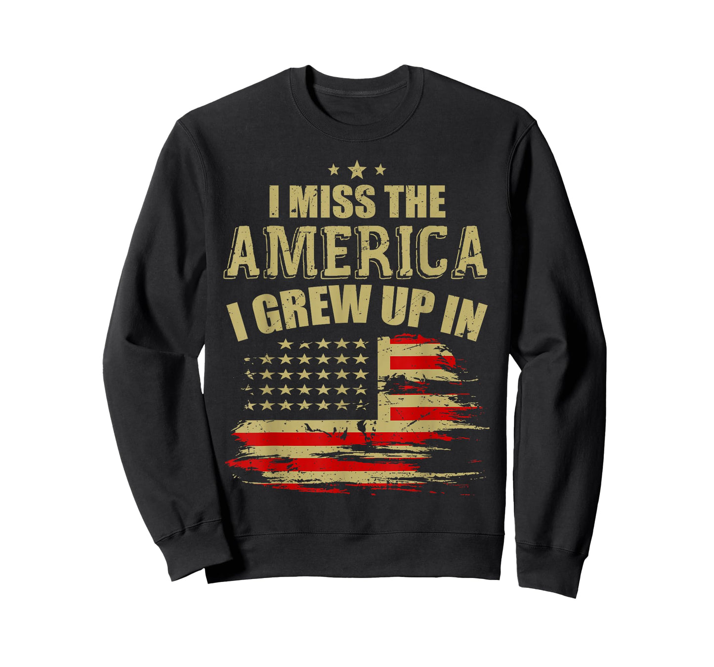 I Miss The America I Grew Up In American USA Flag T-Shirt for Women Men