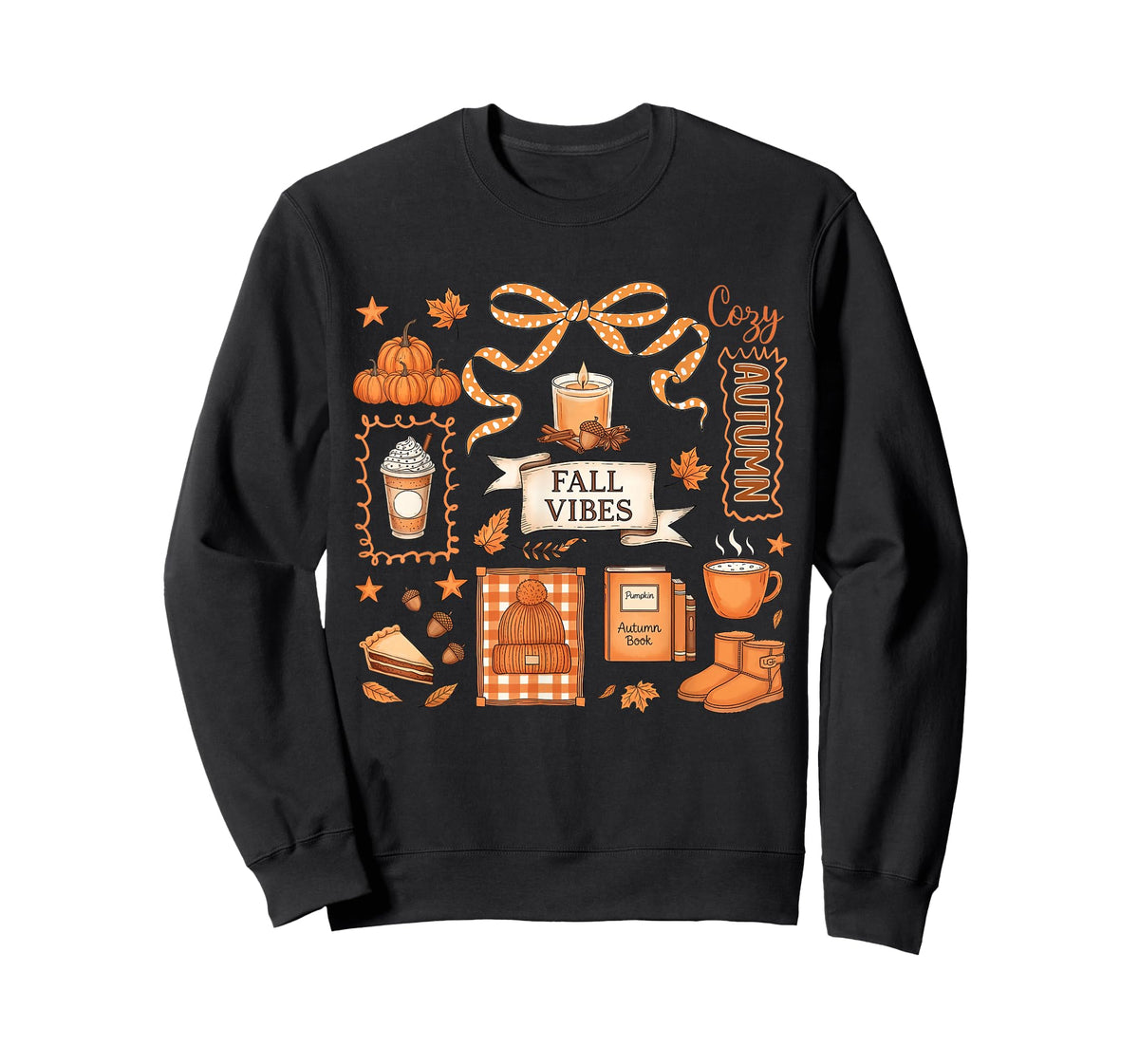 Fall Vibes Coquette Bow Pumpkin Cozy Autumn Thanksgiving T-Shirt
