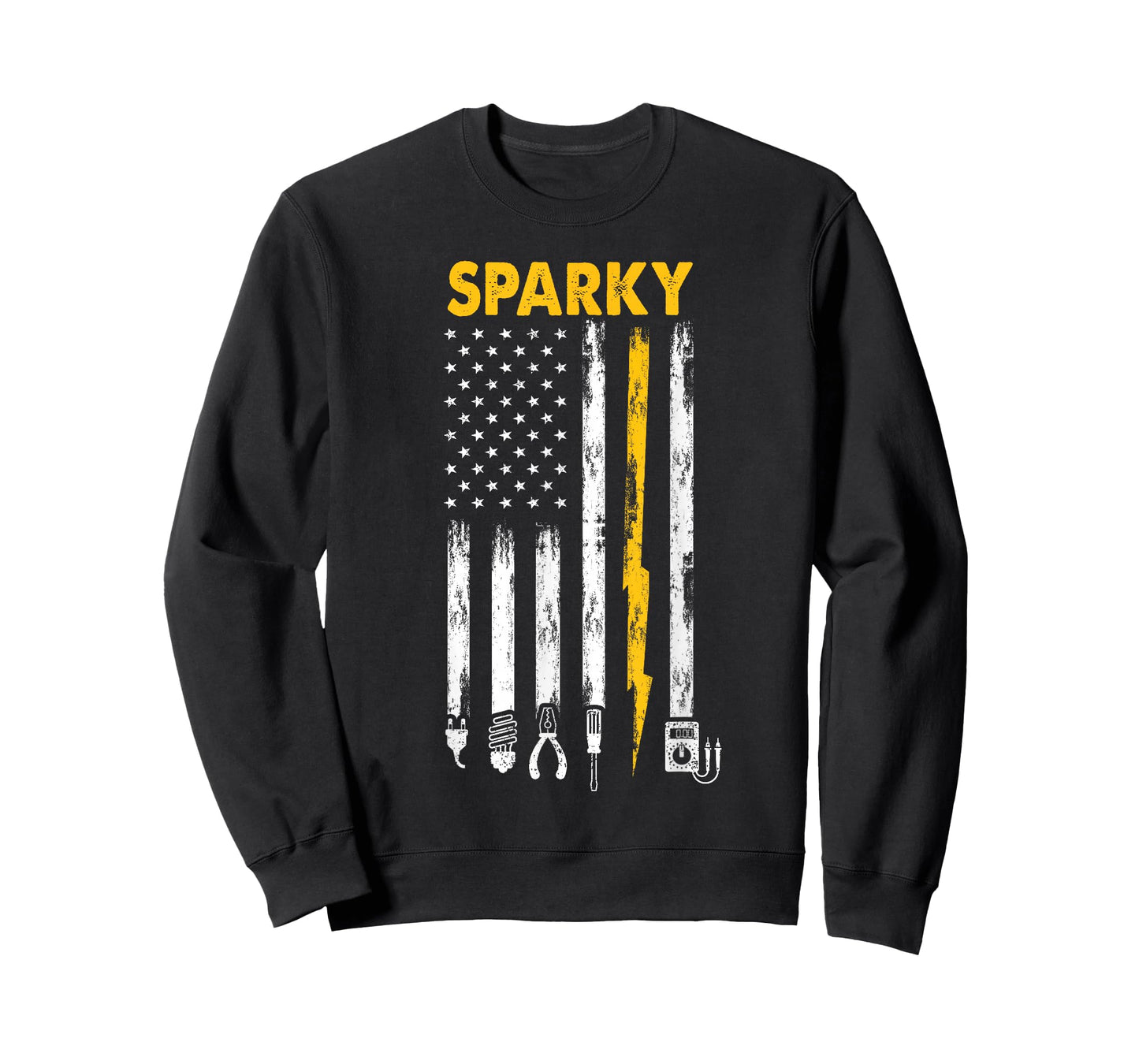 Electrician US Flag Sparky Tools T-Shirt
