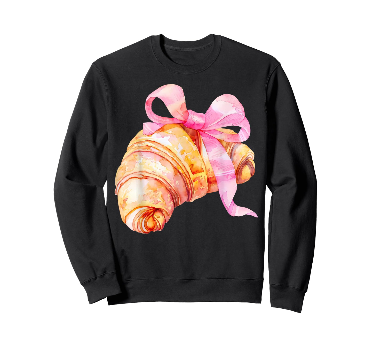 Coquette Pink Bow Croissant Cute Baking Baker Girl Women T-Shirt