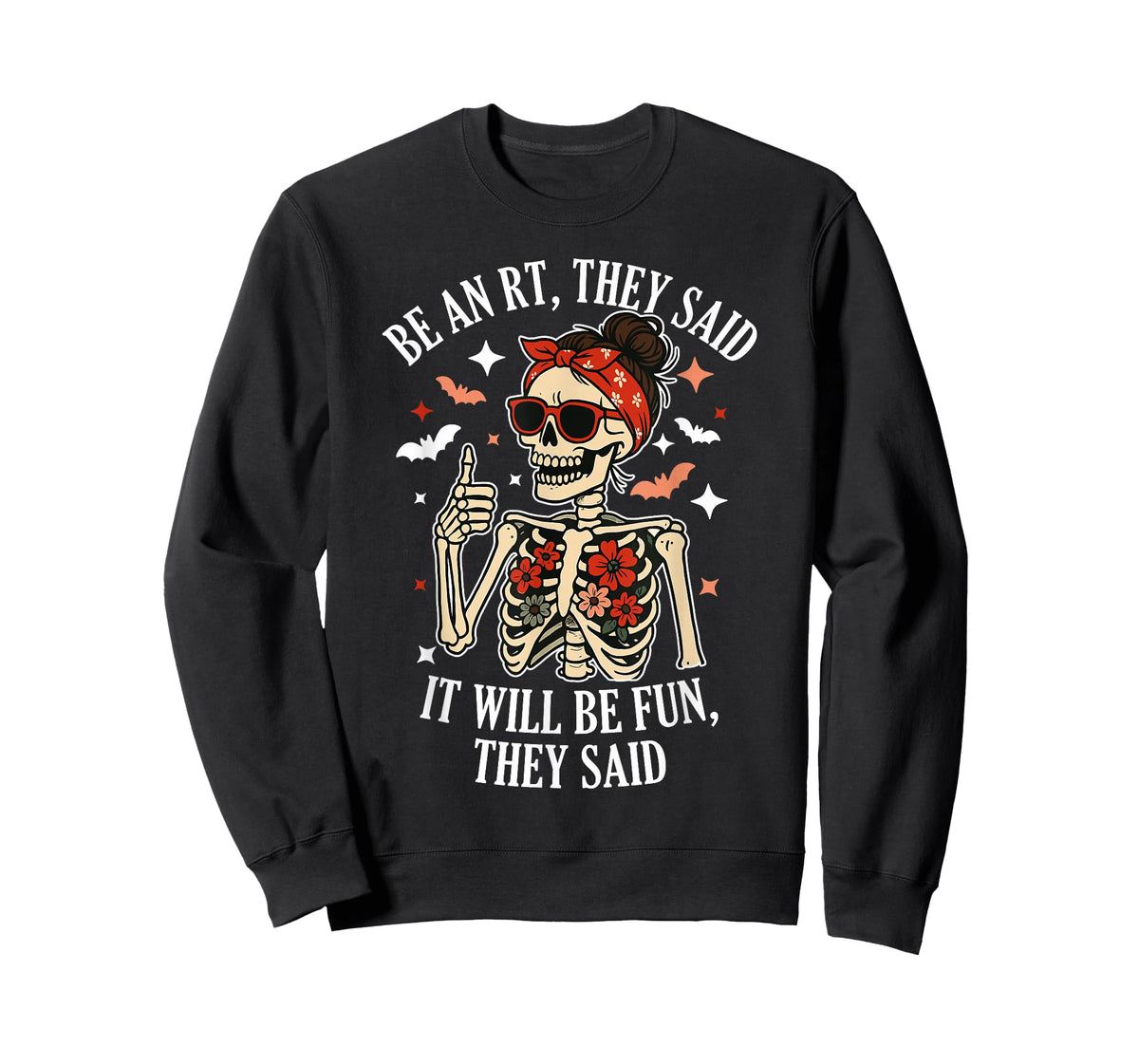Spooky RT Nurse Halloween Respiratory Therapy Crew T-Shirt