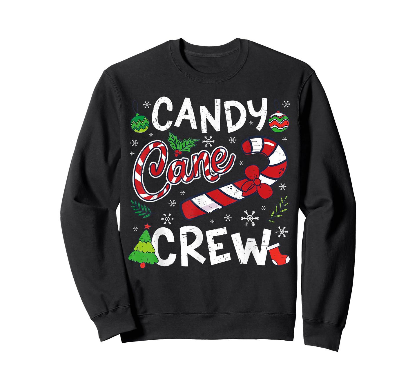 Candy Cane Crew Santa Xmas Kids Toddler Youth Women Men T-Shirt