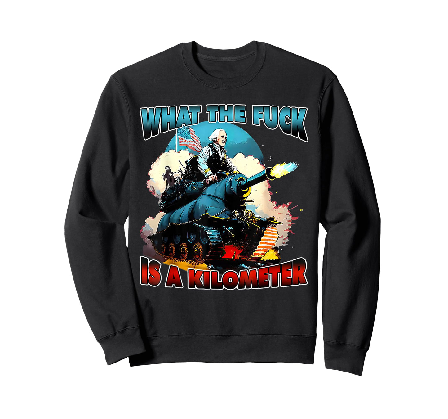 WTF What The Fuck is A Kilometer George Washington July 4th T-Shirt