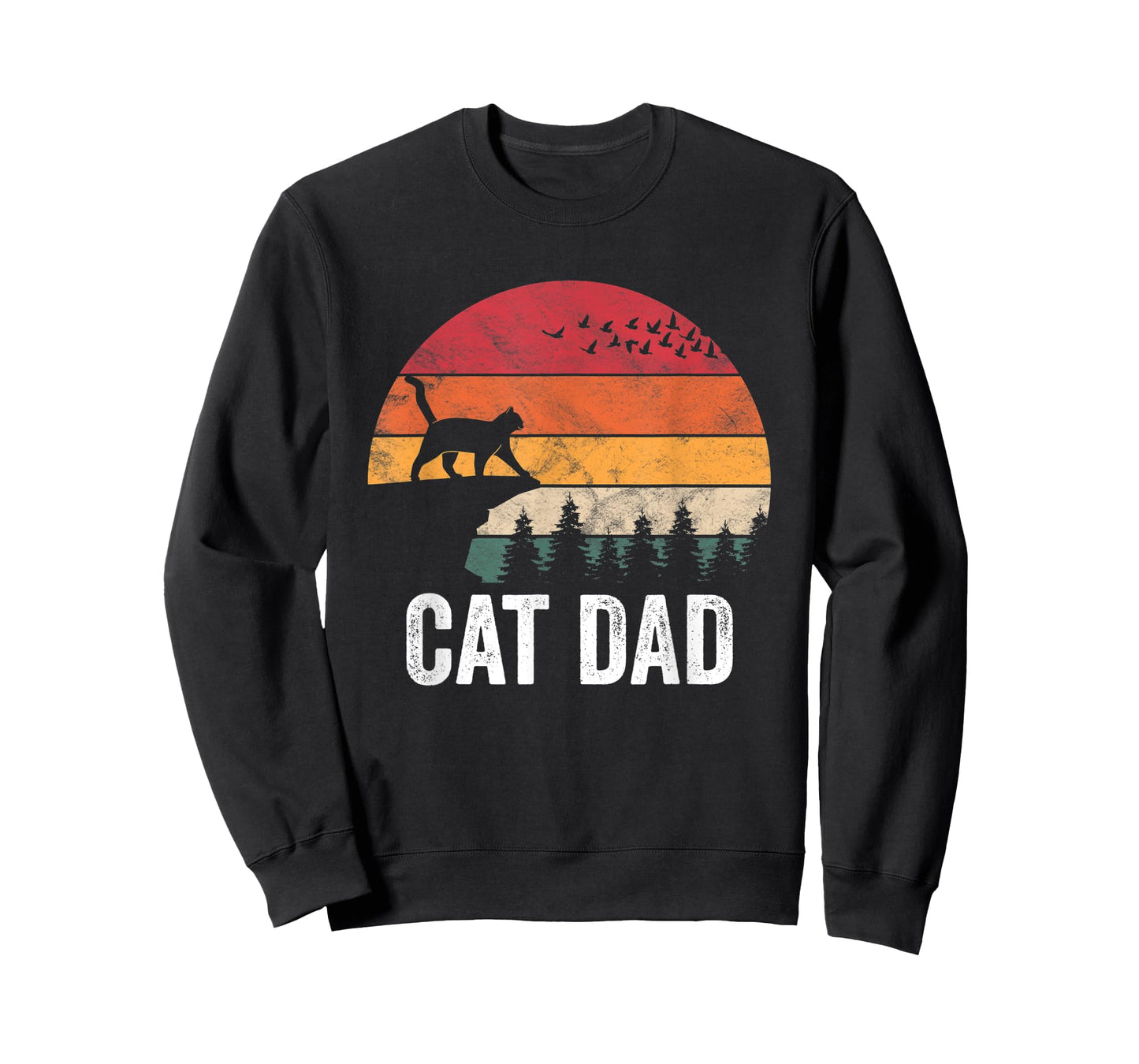 Mens Best Cat Dad Retro Cat Lover For Men Father T-Shirt