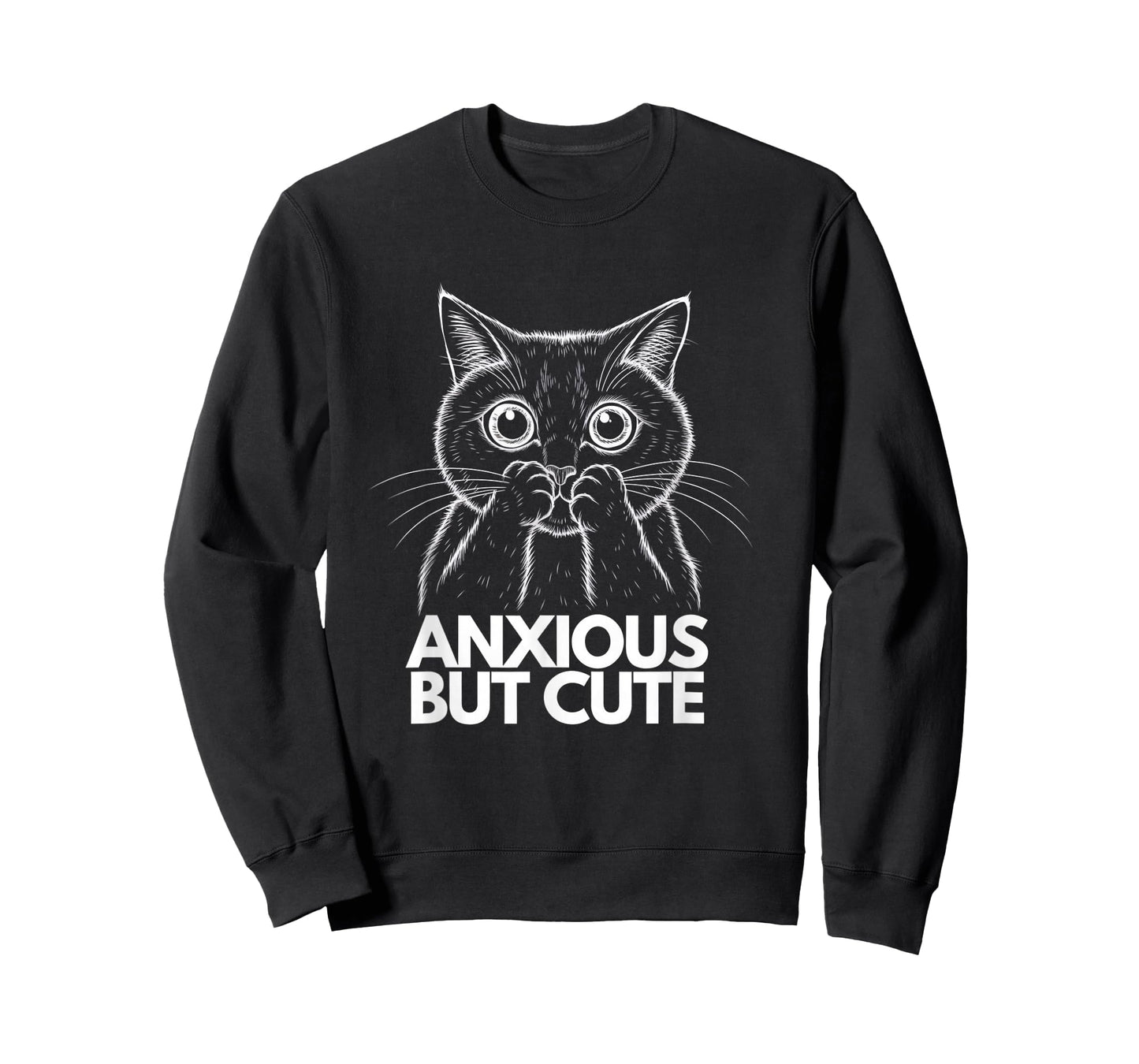 Anxious But Cute Funny Anxiety Meme Cat Lover Introvert T-Shirt