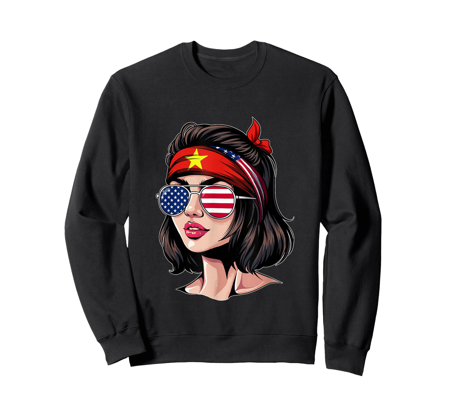 Half American Vietnamese Girl USA Vietnam Flag T-Shirt