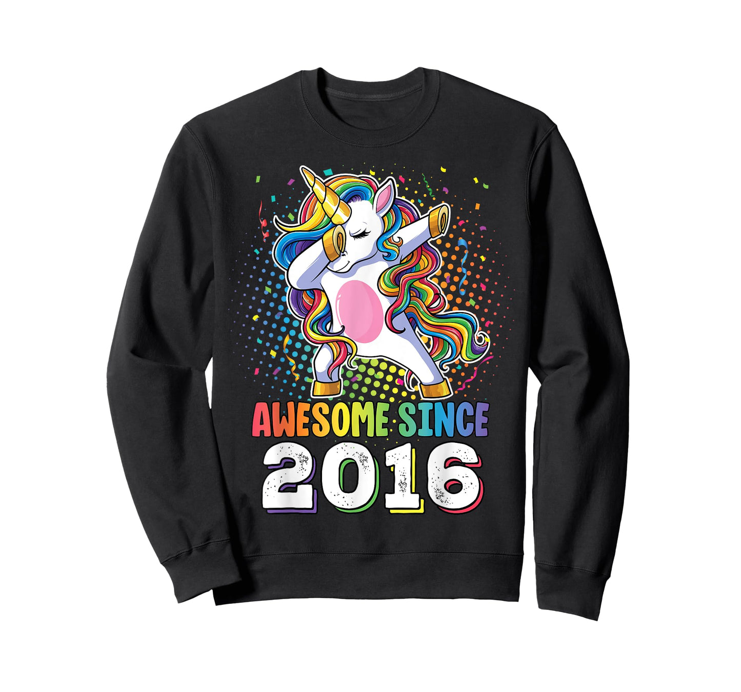 Awesome Since 2016 Girls Boys Dabbing Unicorn Birthday T-Shirt